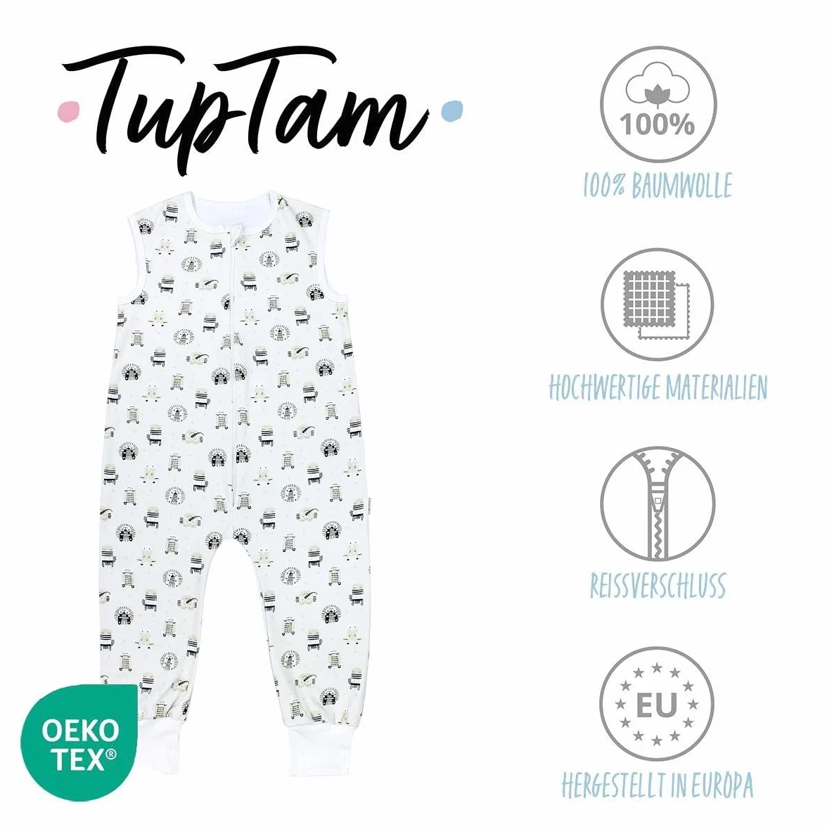 TupTam Śpiwór letni z nóżkami 0,5 TOG z certyfikatem Öko-Tex