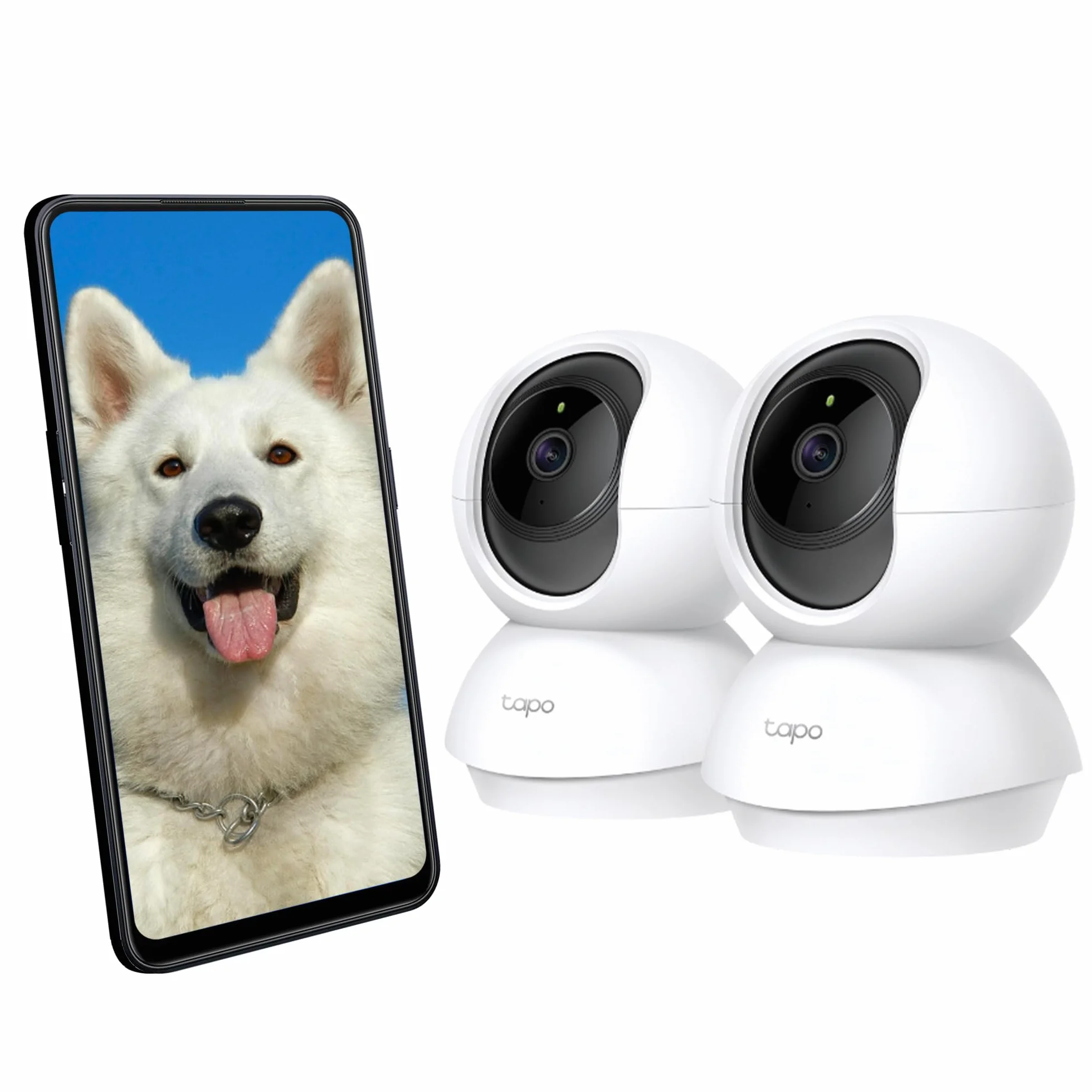 TP-Link Tapo C200P2 | Zestaw 2 kamer Wi-Fi do monitoringu domowego 1080p | Obrotowa głowica | Tryb nocny | Dwukierunkowe audio | Kompatybilne z Alexa i Google Home