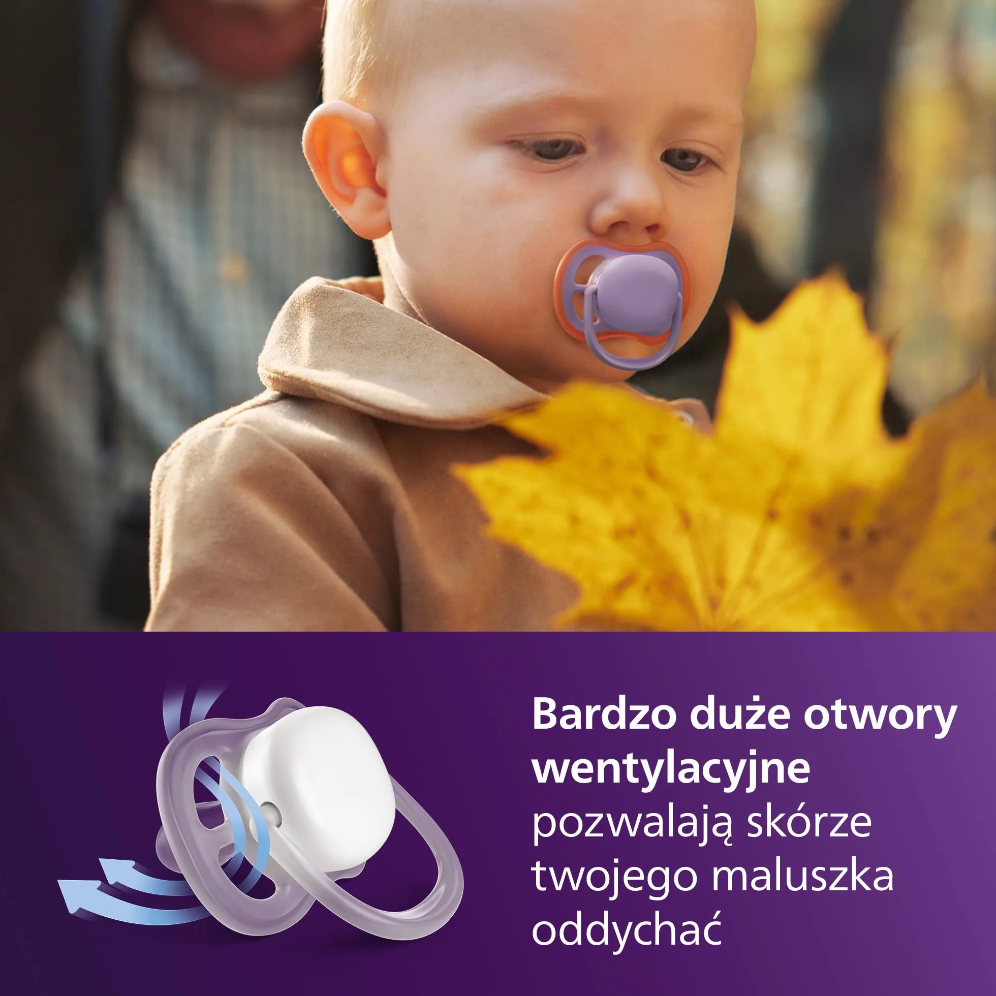 Philips Avent Ultra Air Smoczki — ortodontyczny smoczek dla dzieci w wieku ponad 18 miesięcy, symetryczna miękka silikonowa końcówka, bez BPA, z etui do sterylizacji, 2 sztuki, SCF349/46