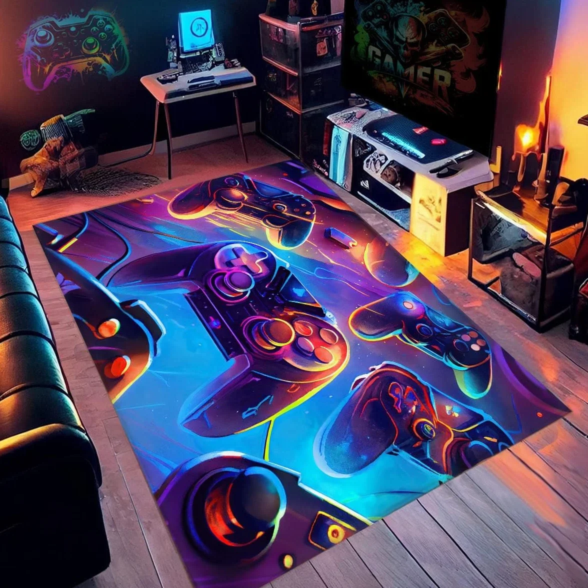 Dywan 3D antypoślizgowy neonowy graffiti do sypialni dla graczy