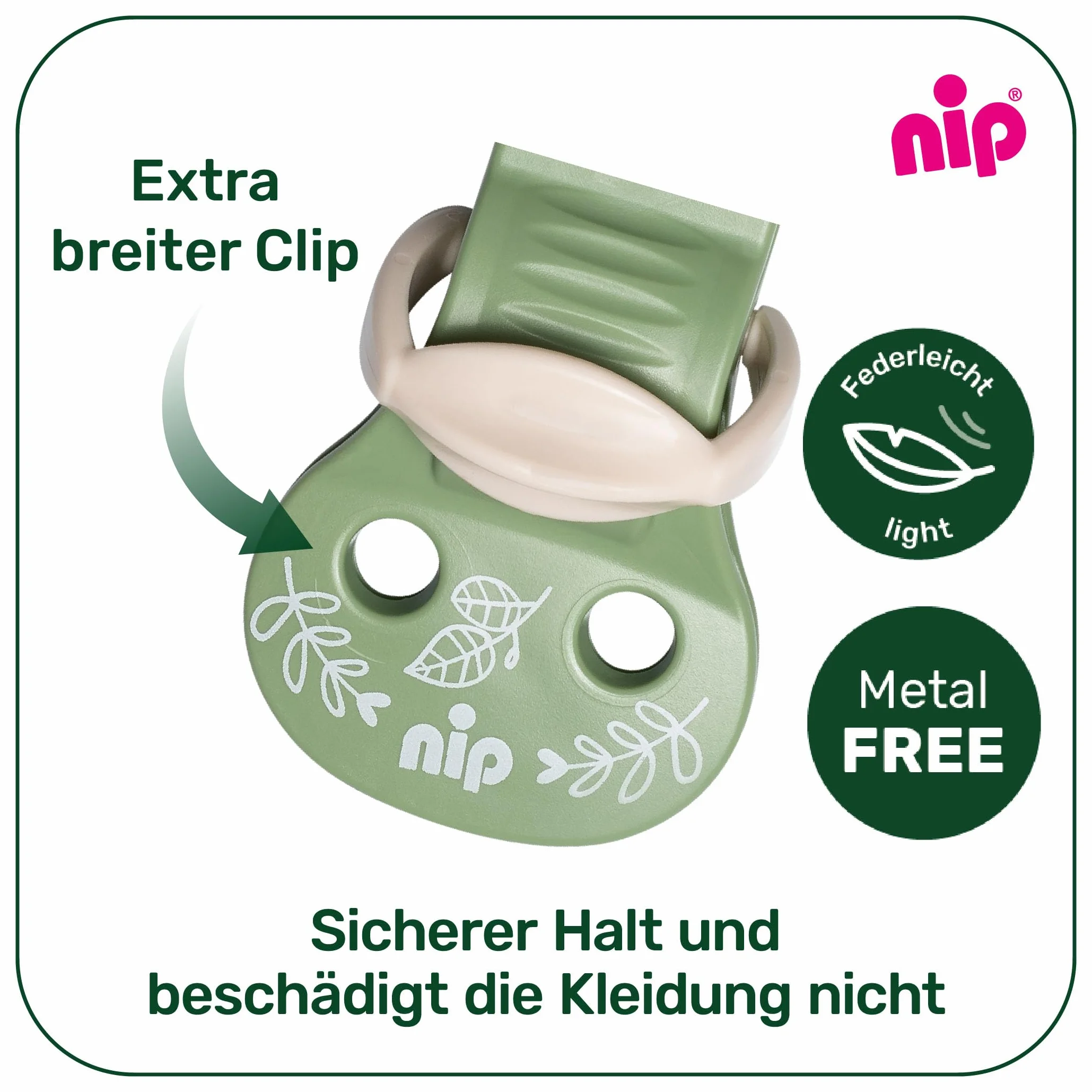 Stay Green Pasek do smoczka z bawełny ekologicznej brązowy