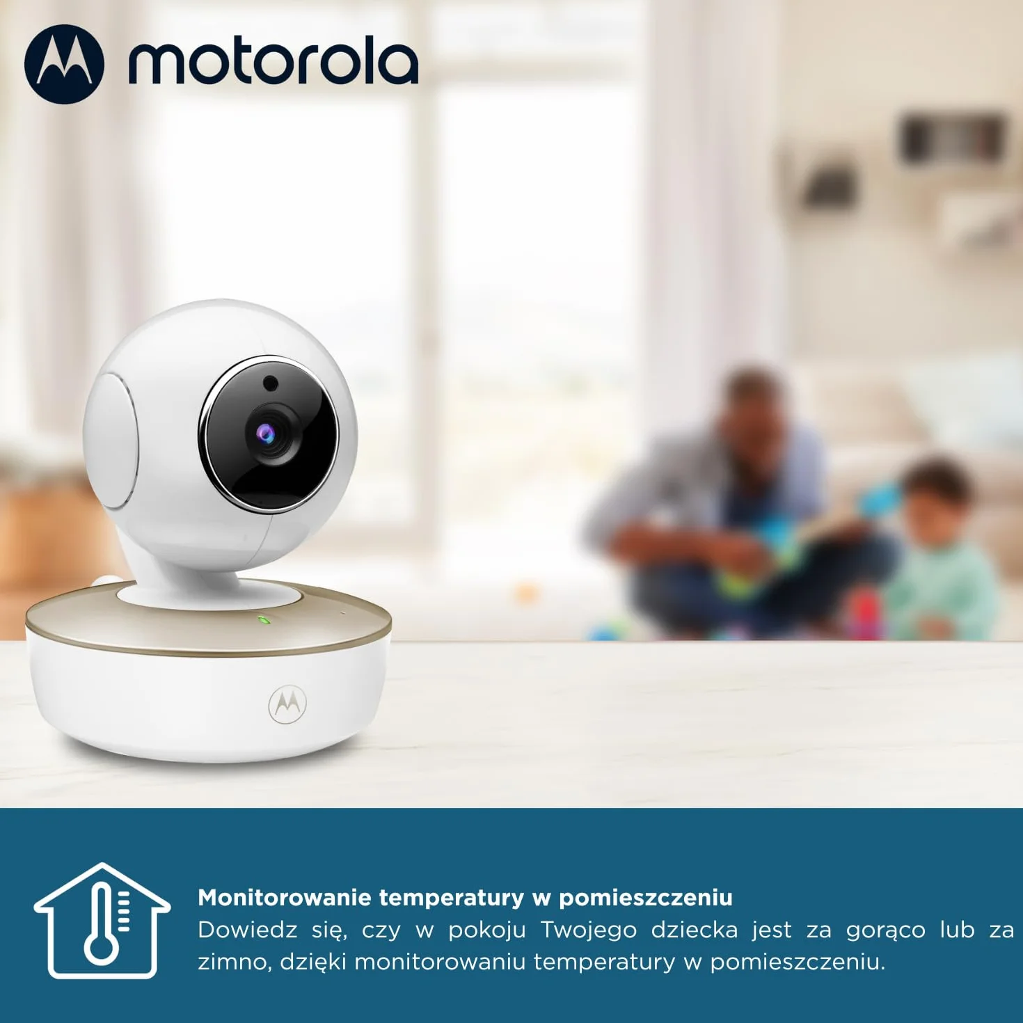 Motorola Monitor VM50G dla niemowląt z kamerą 5-calowy kolorowy ekran nocne widzenie zoom cyfrowy rozmowa dwukierunkowa czujnik temperatury