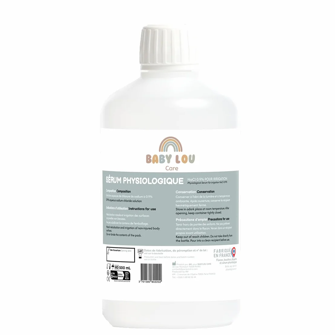 Butelka fizjologicznego roztworu soli 500 ml NaCl 0,9% do oczyszczania przewodów nosowych
