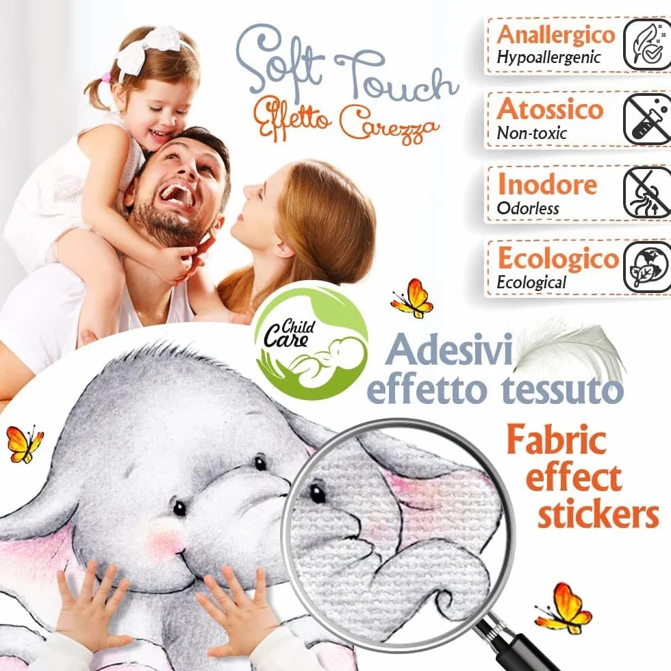 Naklejki Ekologiczne Hipoalergiczne Ścienne dla Dzieci Bing Cartoon Flop Pando Sula Noworodek Dekoracja Tapeta