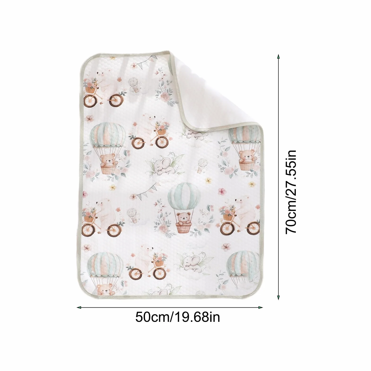 Waterproof Crib Mattress Protector 70x50cm Absorbent Bassinet Liner Sheet