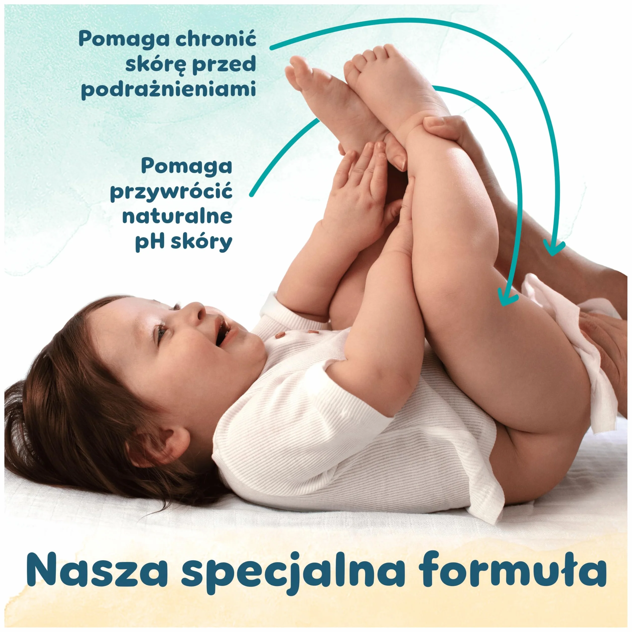 Pampers Harmonie Protect & Care Chusteczki nawilżane dla dzieci 18 opakowań = 792 chusteczek nawilżanych dla dzieci, pomagają zachować naturalne pH skóry