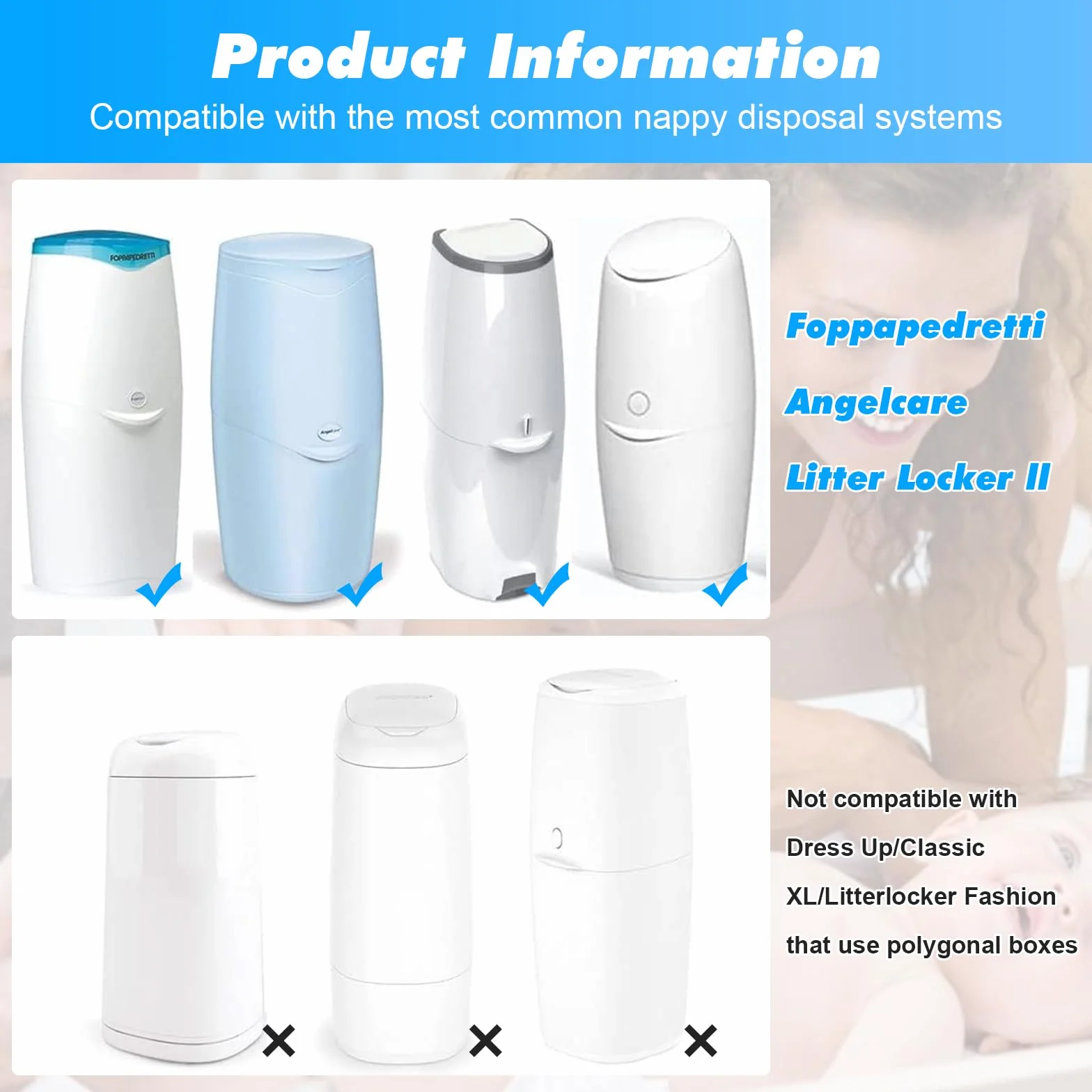 4 Sztuk Kaset Uzupełniających do Pojemników na Pieluchy Kompatybilny z Tommee Tippee Angelcare LitterLocker