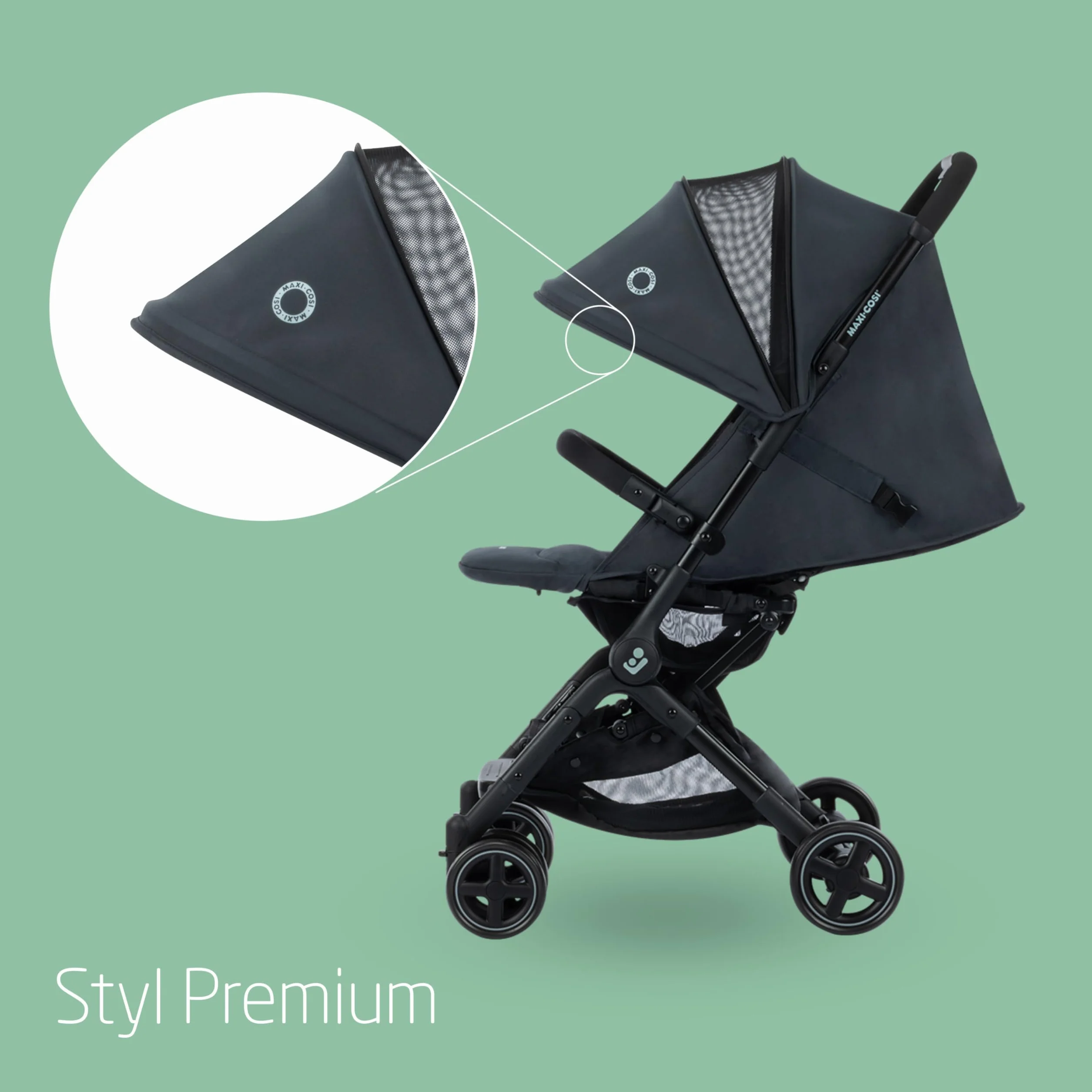 Maxi-Cosi Lara2 Wózek dziecięcy, 0–4 lata, 0–22 kg, Wózek spacerowy, Lekki wózek, 3 pozycje, Pozycja płaska, Automatyczne składanie, Pasek na ramię, Essential Graphite