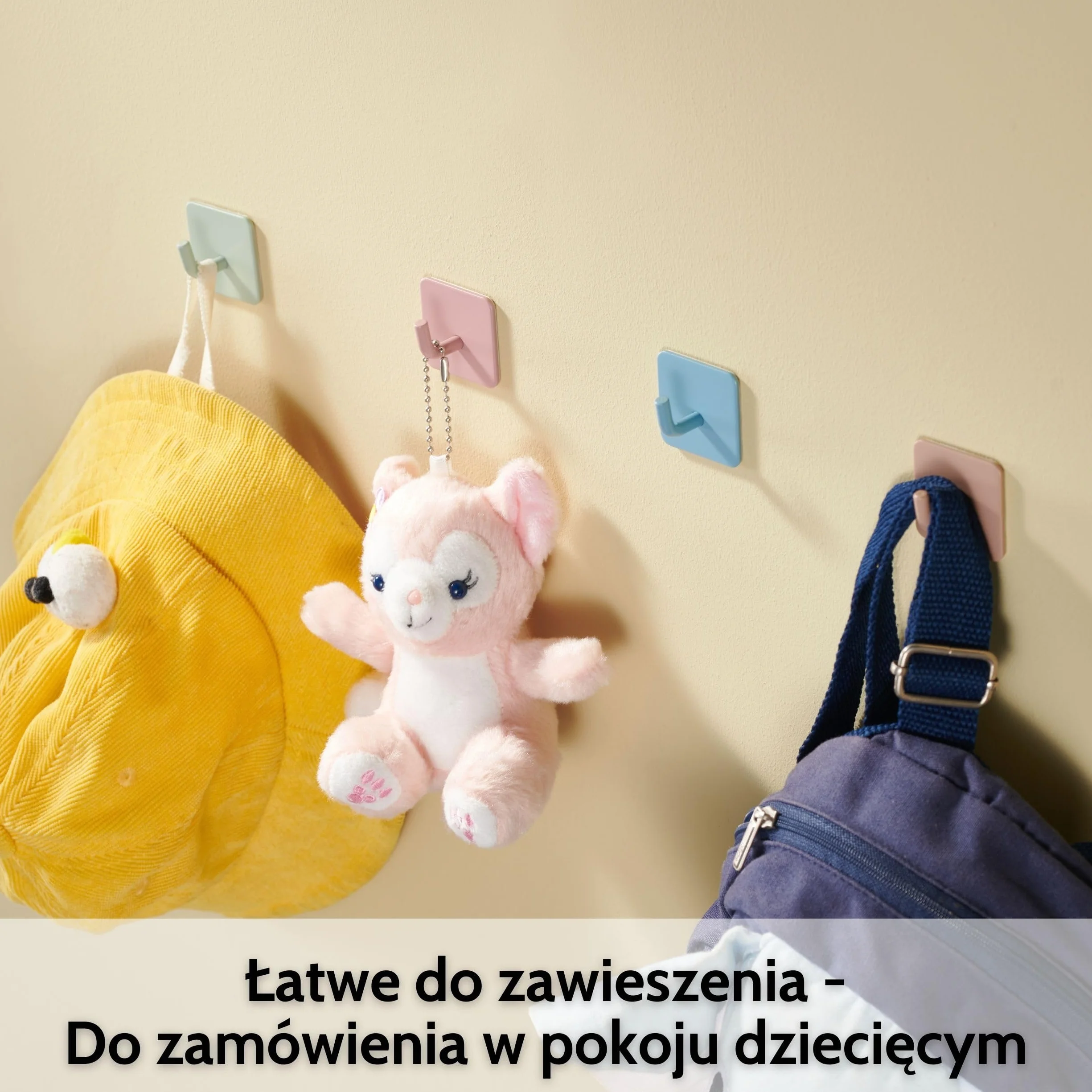 DEKAZIA® 8 Kolorowych Haków Dziecięcych – Wieszak szatnię pokojowej Haki Szafa dziecięca Haki ścienne dziecięce Pokój dziecka – Haki samoprzylepne Szatnia dziecięca Ściana