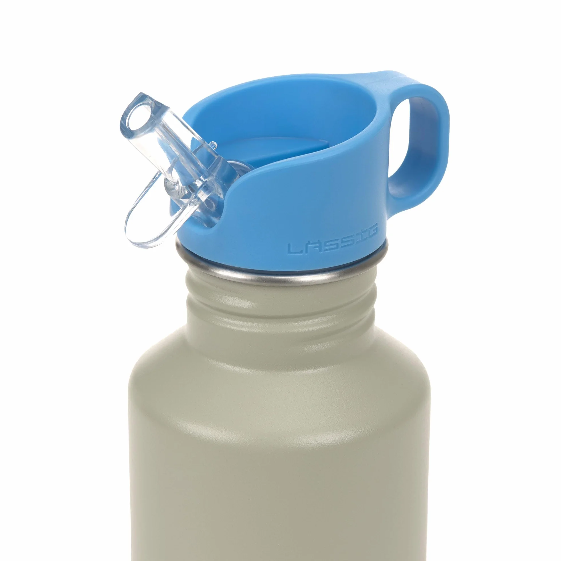 LÄSSIG Butelka do picia ze stali nierdzewnej, bez BPA, 500 ml, do przedszkola, szczelna, ze sportowym zamknięciem do picia/Bottle Stainless Steel Sunny Explorer, zielona/niebieska