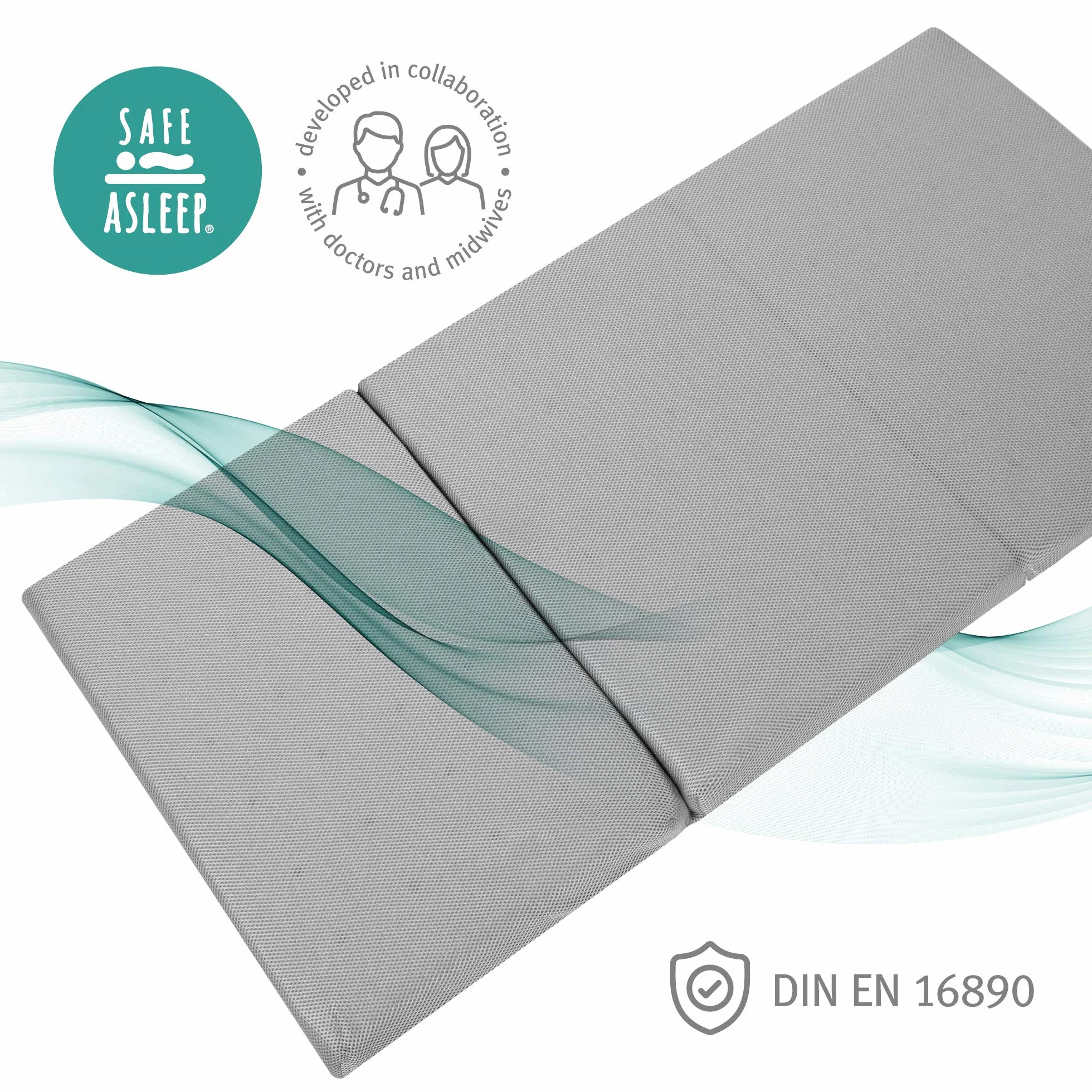 Mata podróżna safe asleep roba 60x120 cm dla dzieci do łóżeczka z torbą transportową
