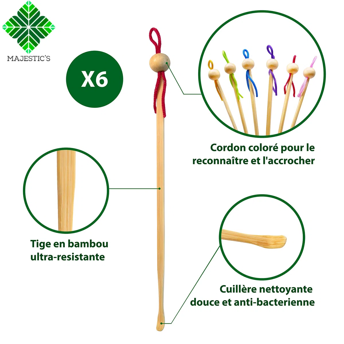 Oriculi Bamboo 6x [AAA+] - Ekologiczny środek do czyszczenia uszu, wielokrotnego użytku na całe życie, zastępujący bawełniany trzonek ◕❤️Dożywotnia ❤️◕ - Japoński środek do czyszczenia uszu
