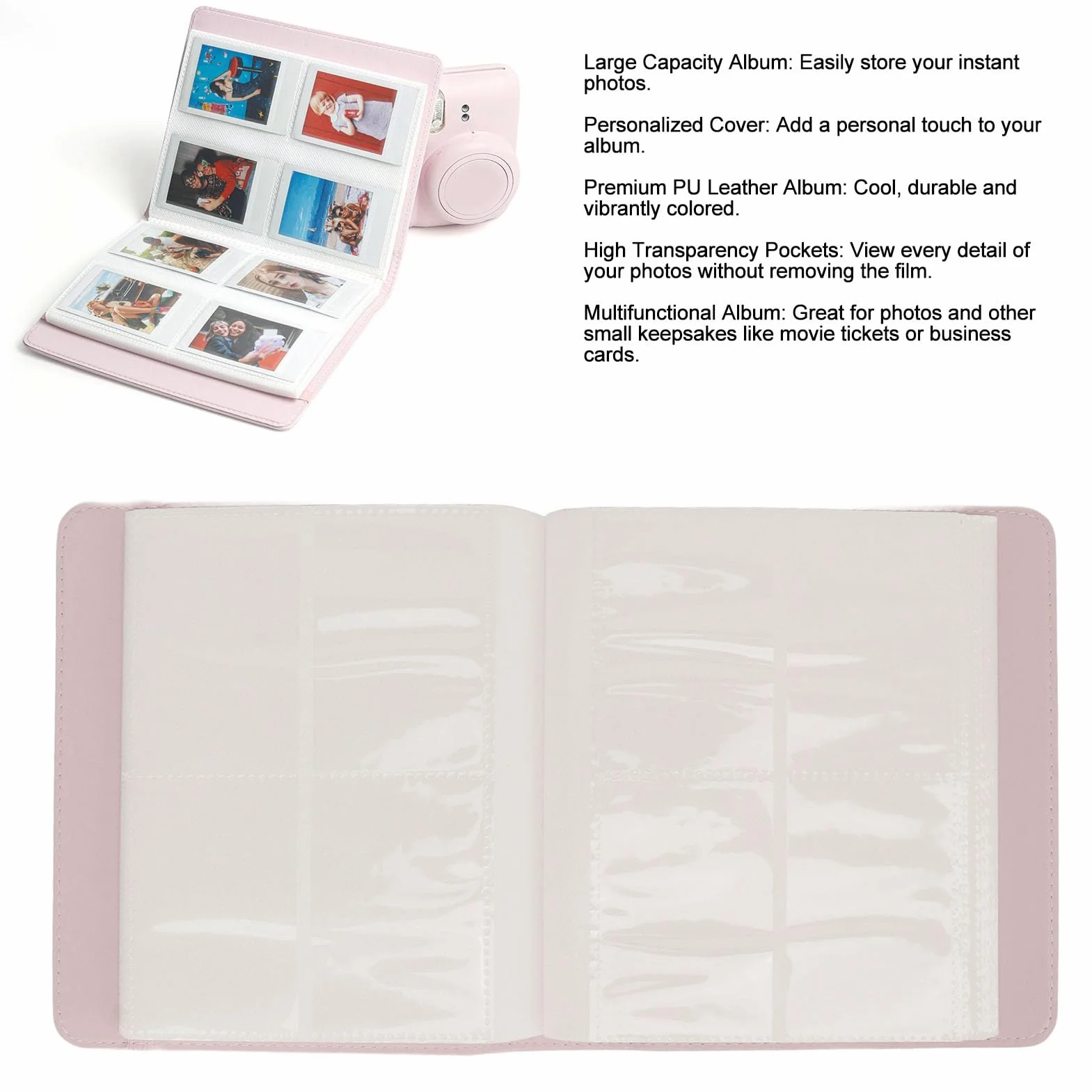 Album na 288 zdjęć do Aparatu Mini, Skórzana Okładka, Książka Albumu na Zdjęcia 2x3 do Aparatu Mini 11 12 9 do Aparatu Natychmiastowego, do Filmu Natychmiastowego