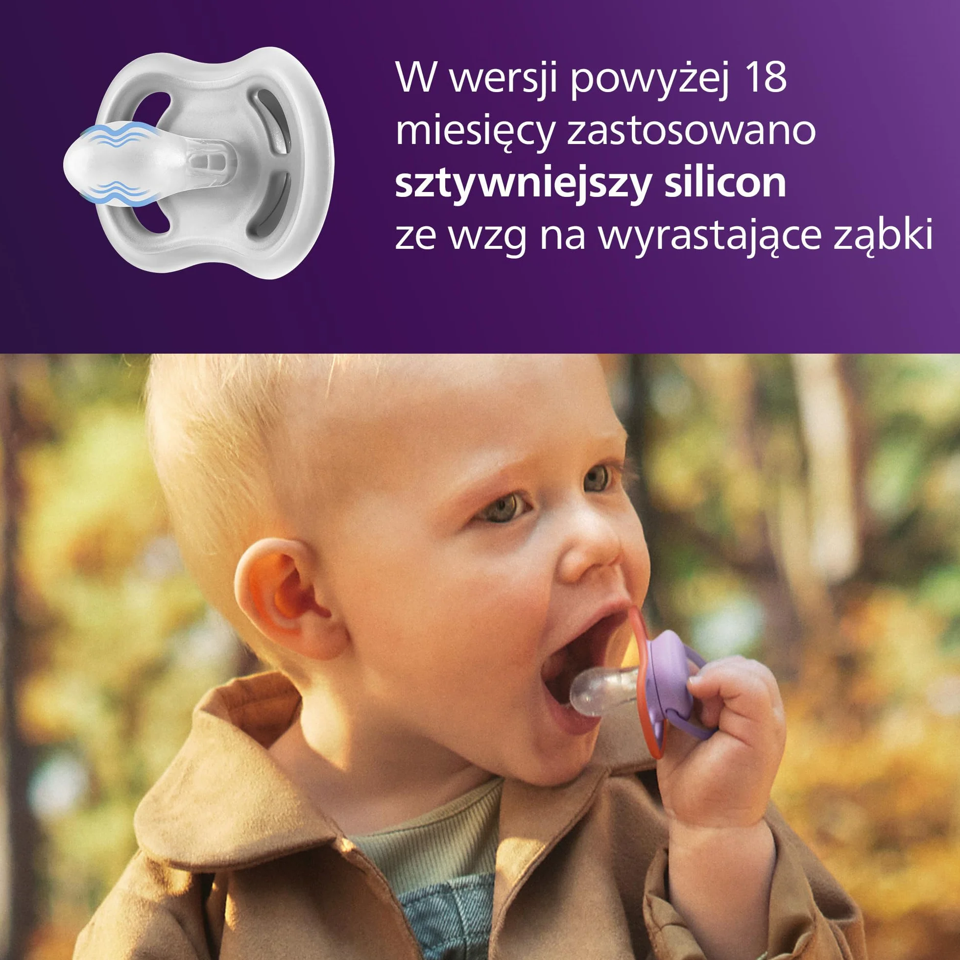 Philips Avent Ultra Air Smoczki — ortodontyczny smoczek dla dzieci w wieku ponad 18 miesięcy, symetryczna miękka silikonowa końcówka, bez BPA, z etui do sterylizacji, 2 sztuki, SCF349/46