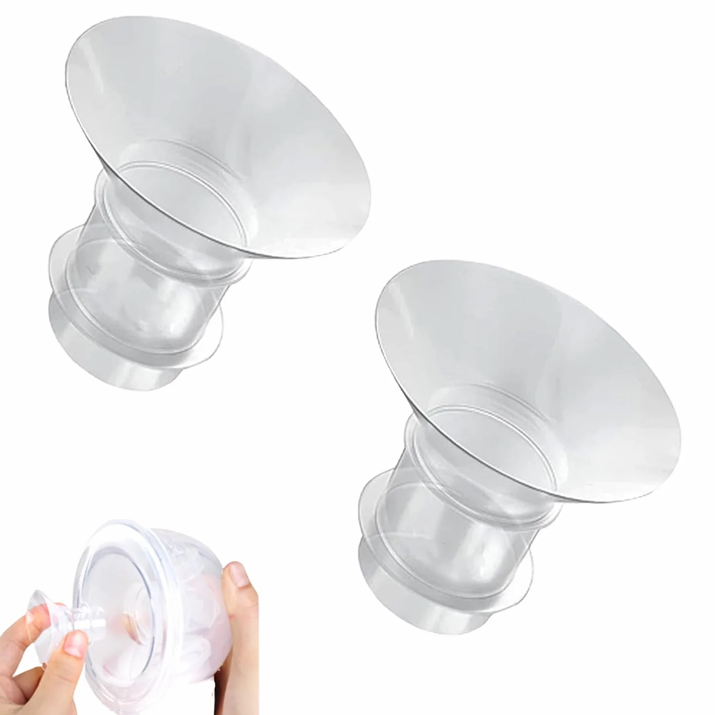 2-częściowe nakładki kołnierzowe, kompatybilne z Momcozy M9/M6/M5/S12 Pro/S9 Pro, Medela, Spectra, Bellababy, Lansinoh, Elvie, Nuliie, Kissbo, Anwike i innymi modelami. Akcesoria zamienne do