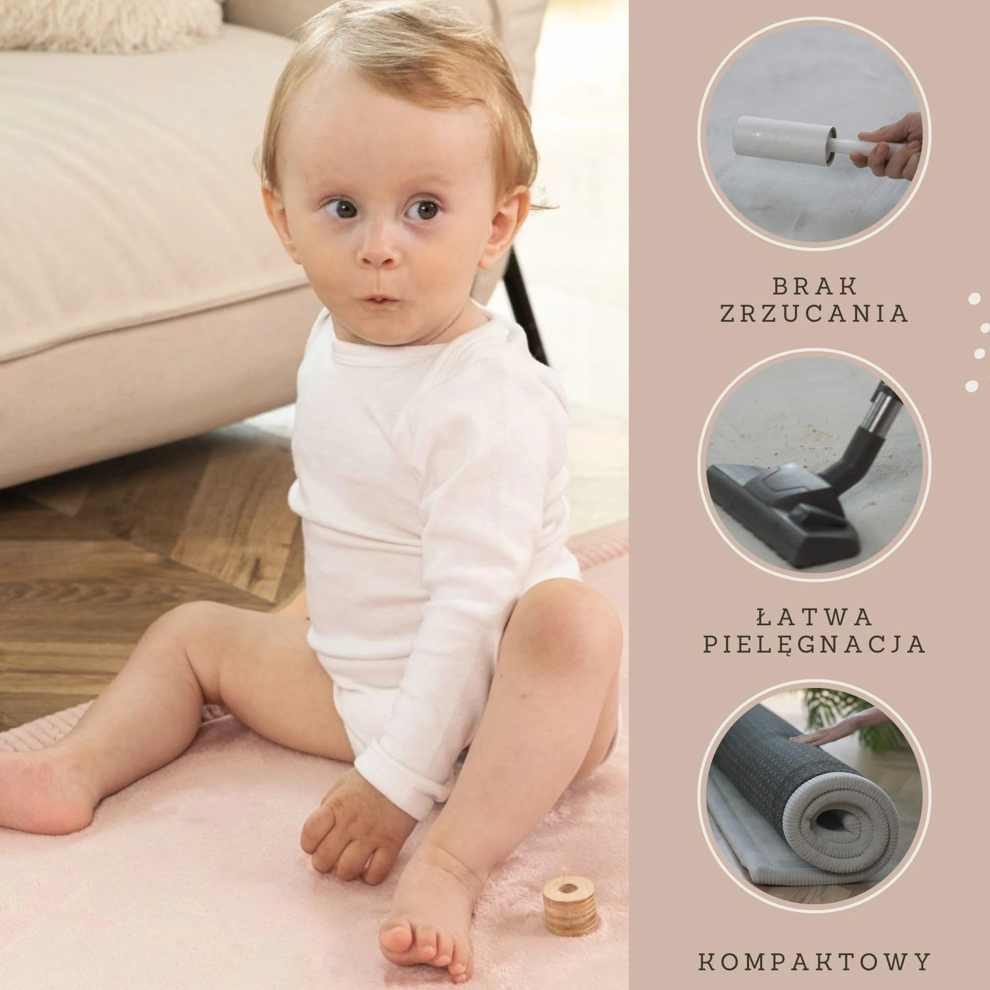 Hakuna Matte Cloud Miękka Mata do Zabawy dla Niemowląt 200x150x2,5 cm, Różowa – Dywan do pokoju dziecięcego z wysokiej jakości pianką memory – Mata do raczkowania z antypoślizgowym spodem