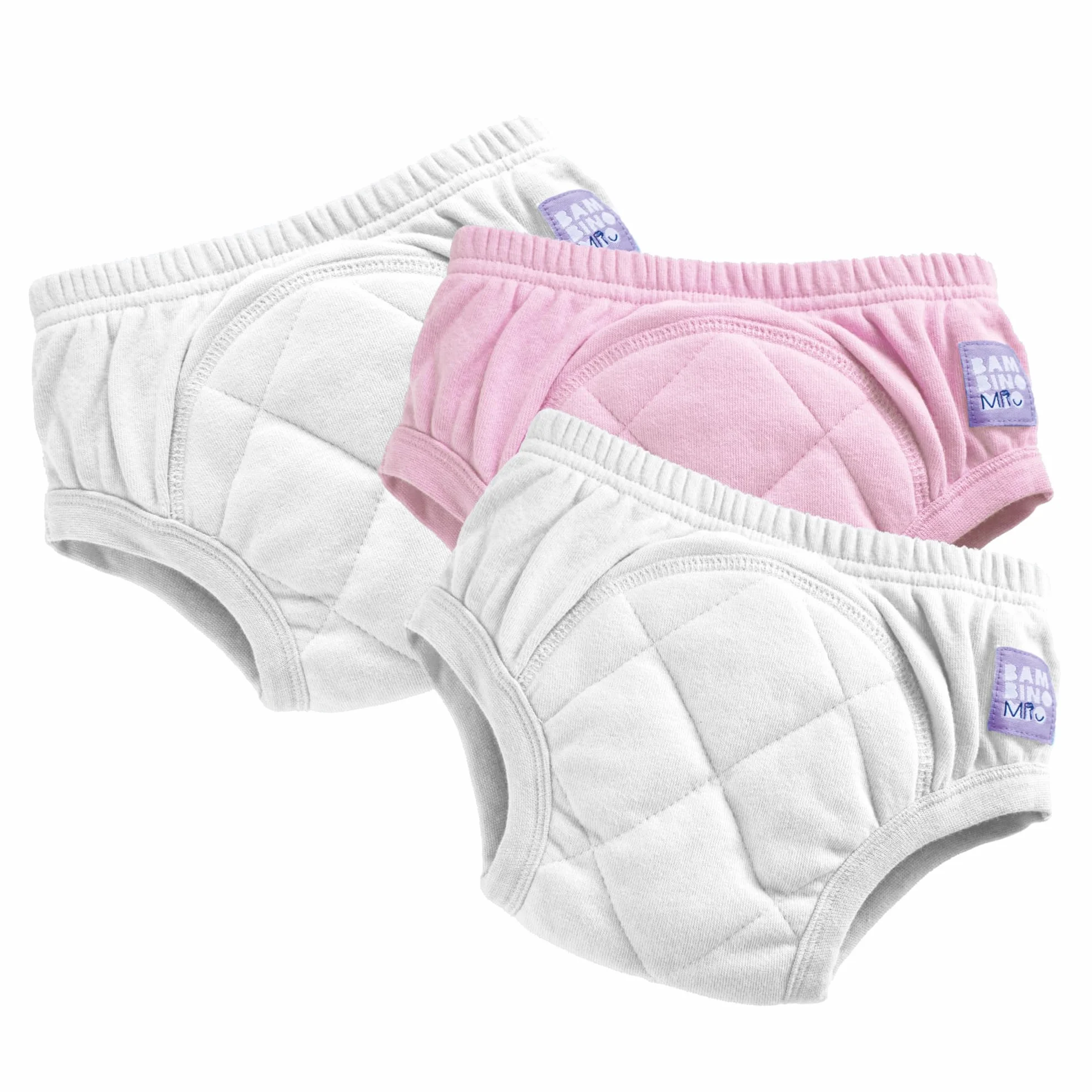 Bambino Mio Spodnie treningowe dla małych dzieci, 3 sztuki, 2-3 lata, różowy słoń – wielokrotnego użytku, nadają się do prania, dla niemowląt i małych dzieci, dla chłopców i dziewczynek, z ściegiem