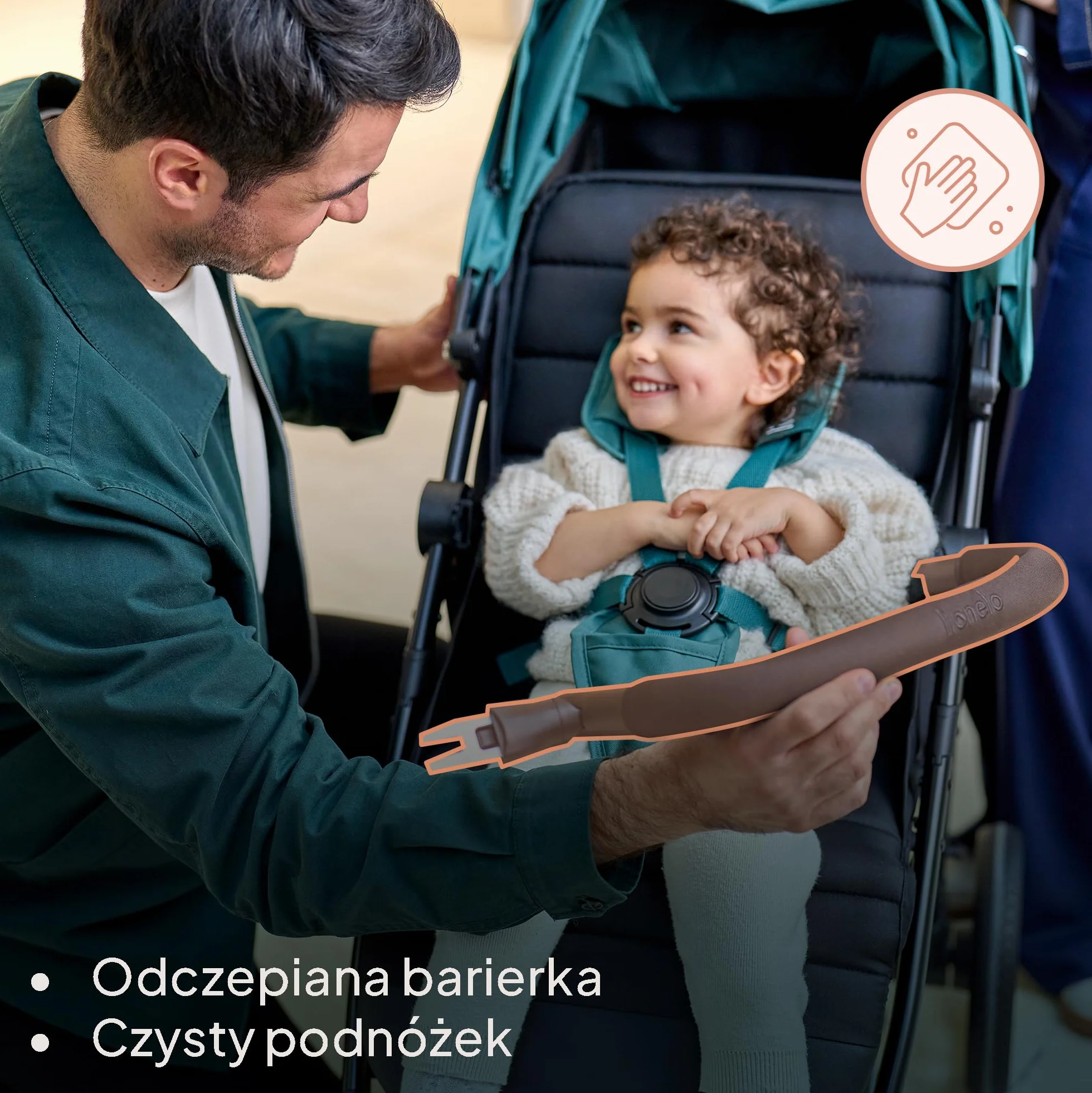 LIONELO MIRA Wózek dziecięcy do 22 kg, od 6 m do 4 lat, kółka obrotowe 360°, amortyzacja, regulowane oparcie, UPF50, różowy