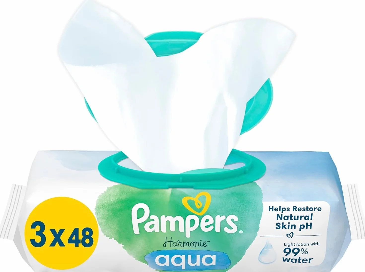 Pampers Aqua Pure Baby Chusteczki Nawilżane Białe