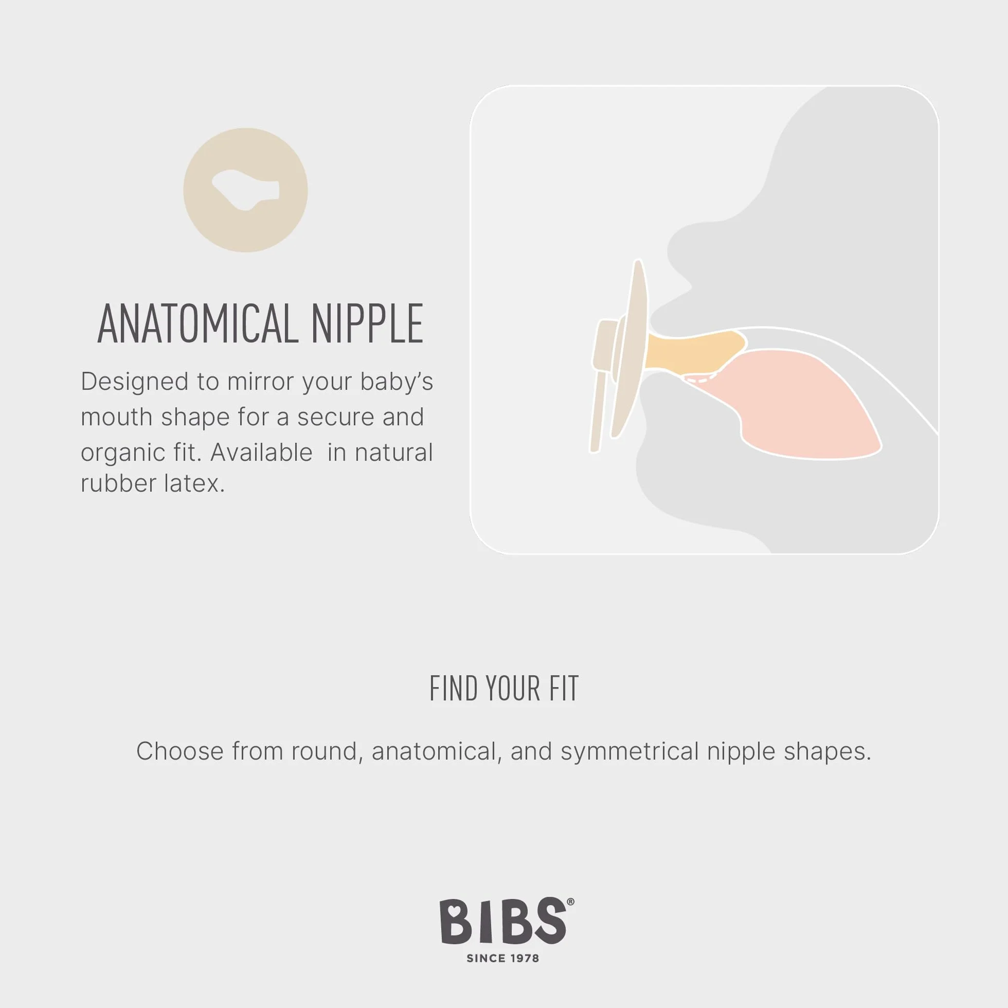 Smoczek BIBS z serii Colour, 2-pak, nie zawiera BPA, Anatomiczny kształt gumowej główki. Lateks z kauczuku naturalnego, Wyprodukowano w Danii/EU. Rozmiar 2 (6-18 miesięcy), Sand/Iron