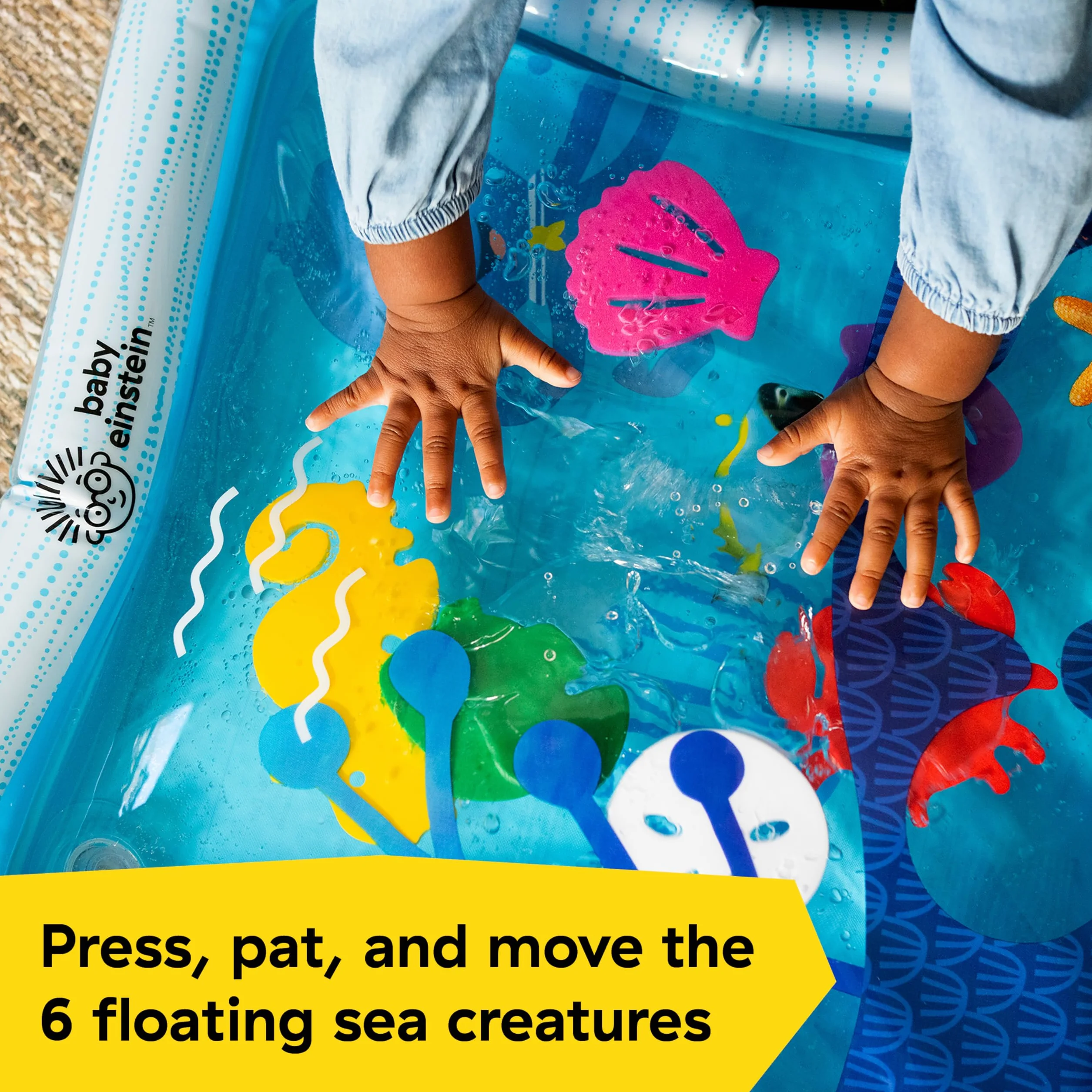 Baby Einstein Mata do zabawy na brzuchu, centrum aktywności i zabawka sensoryczna dla niemowląt, ocean odkryć Opusa, noworodka i góry, czarna (1 opakowanie)