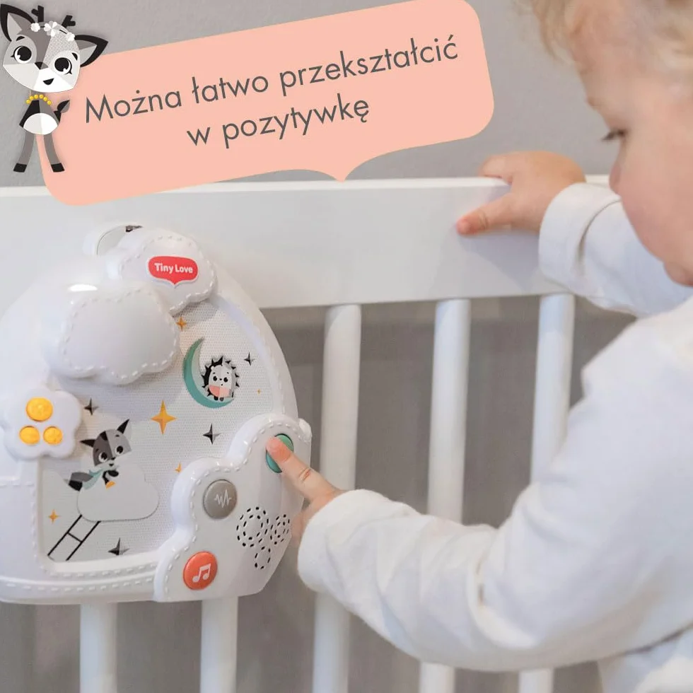 Tiny Love Magical Night 3-in-1 Projector Mobile, Karuzela z projektorem dla niemowląt, Karuzela z projektorem do łóżeczka z kojącym oświetleniem Night Light, 9 melodii, 0m +, Magical Tales