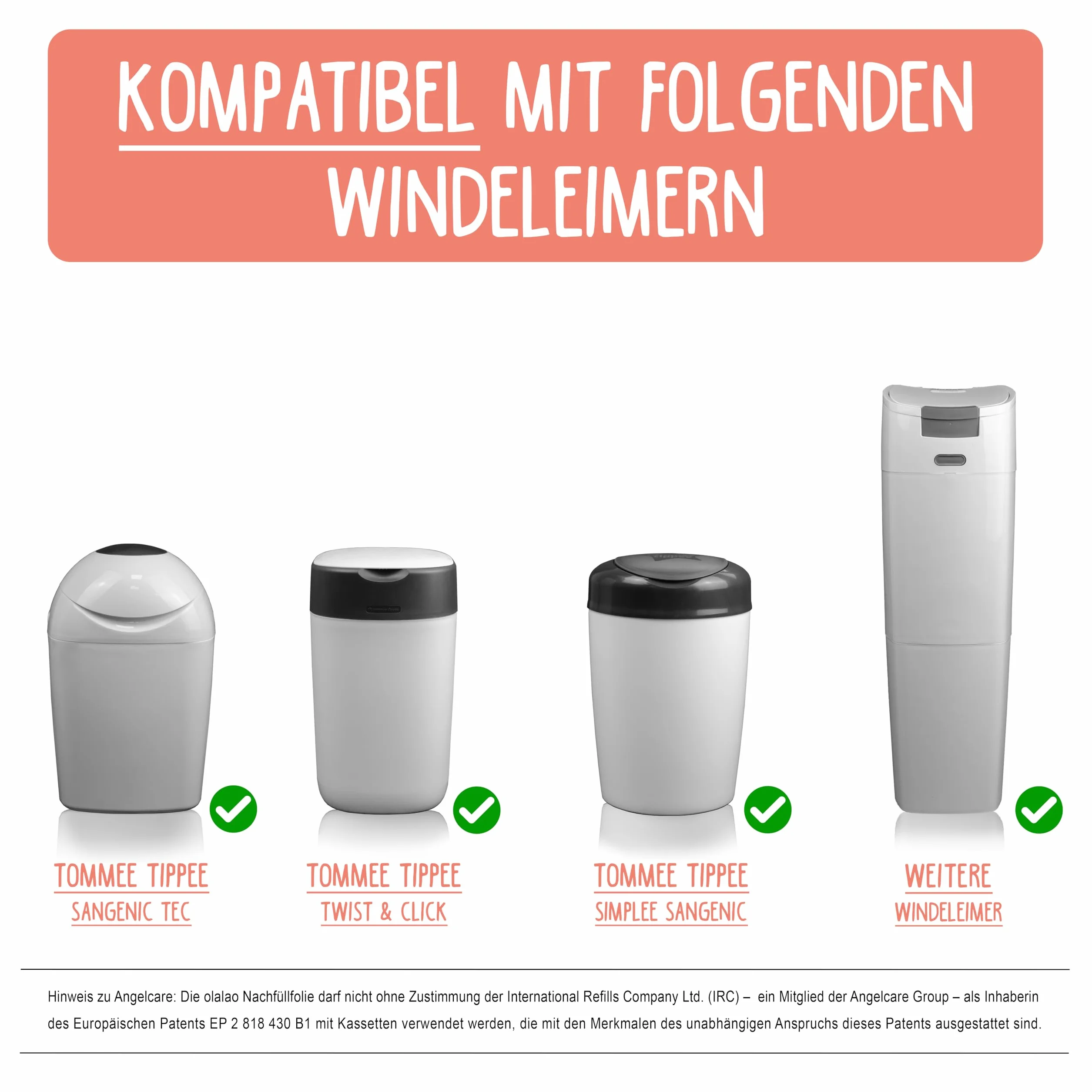 Tommee Tippee Twist & Click Folia uzupełniająca do wiaderek na pieluchy, 16 sztuk