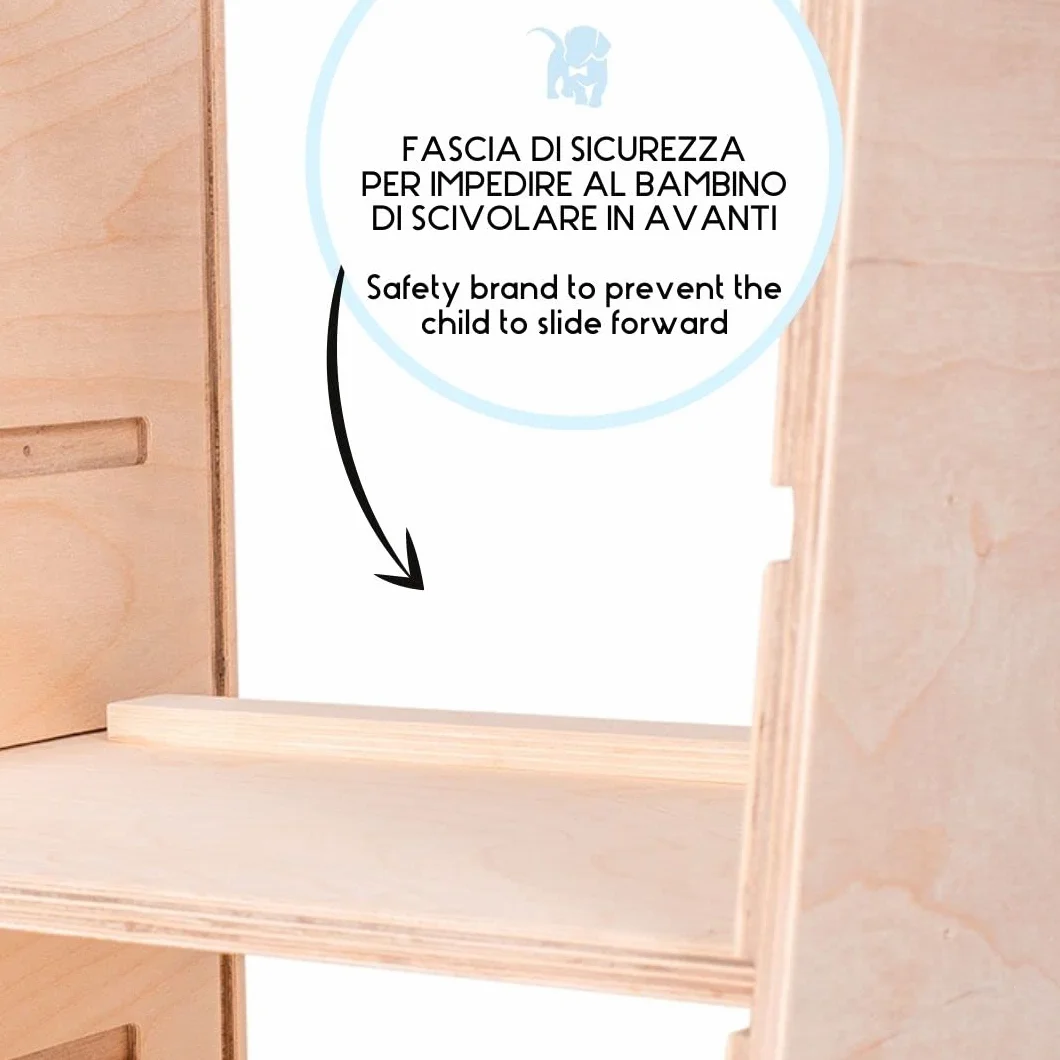 Mamikids Learning Tower wieża Montessorian z naturalnego drewna dla dzieci 2-6 lat, przekształcalna w drabinę stół stołek