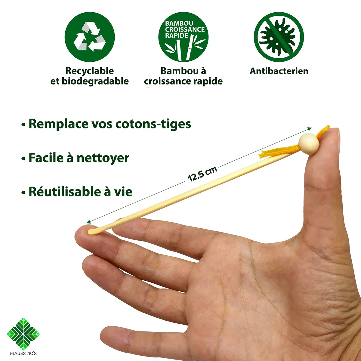 Oriculi Bamboo 6x [AAA+] - Ekologiczny środek do czyszczenia uszu, wielokrotnego użytku na całe życie, zastępujący bawełniany trzonek ◕❤️Dożywotnia ❤️◕ - Japoński środek do czyszczenia uszu