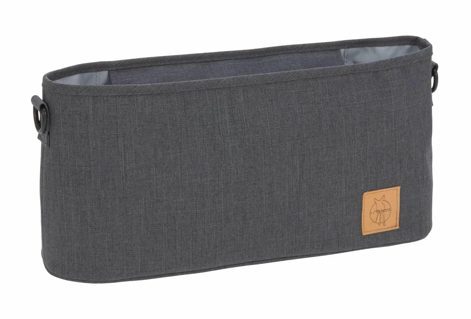 LÄSSIG Glam Goldie antracyt organizer do wózka dziecięcego wraz z mocowaniem do wózka dziecięcego