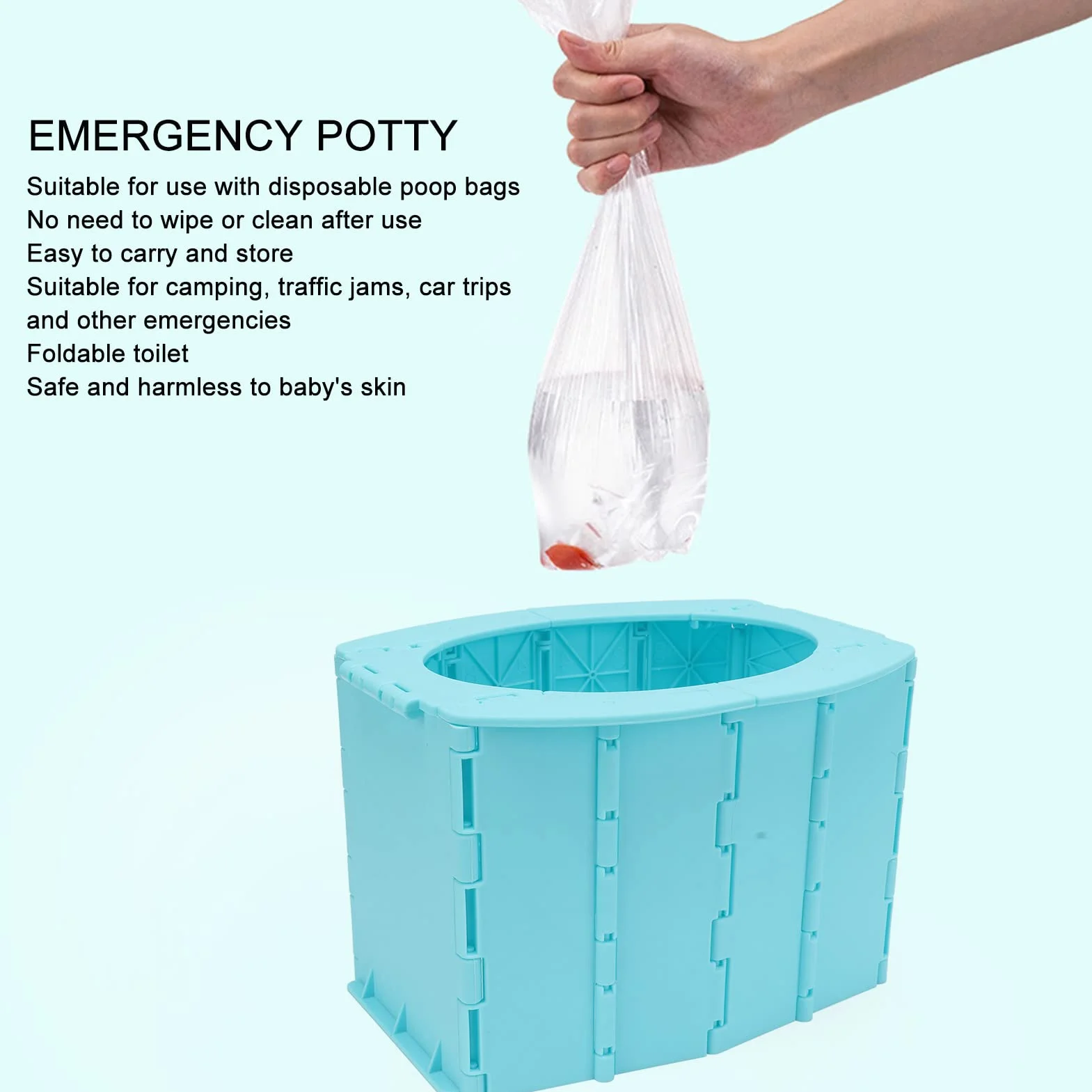Travel Potty for Kids Reusable Portable Folding Toddler Toilet Outdoor Camping