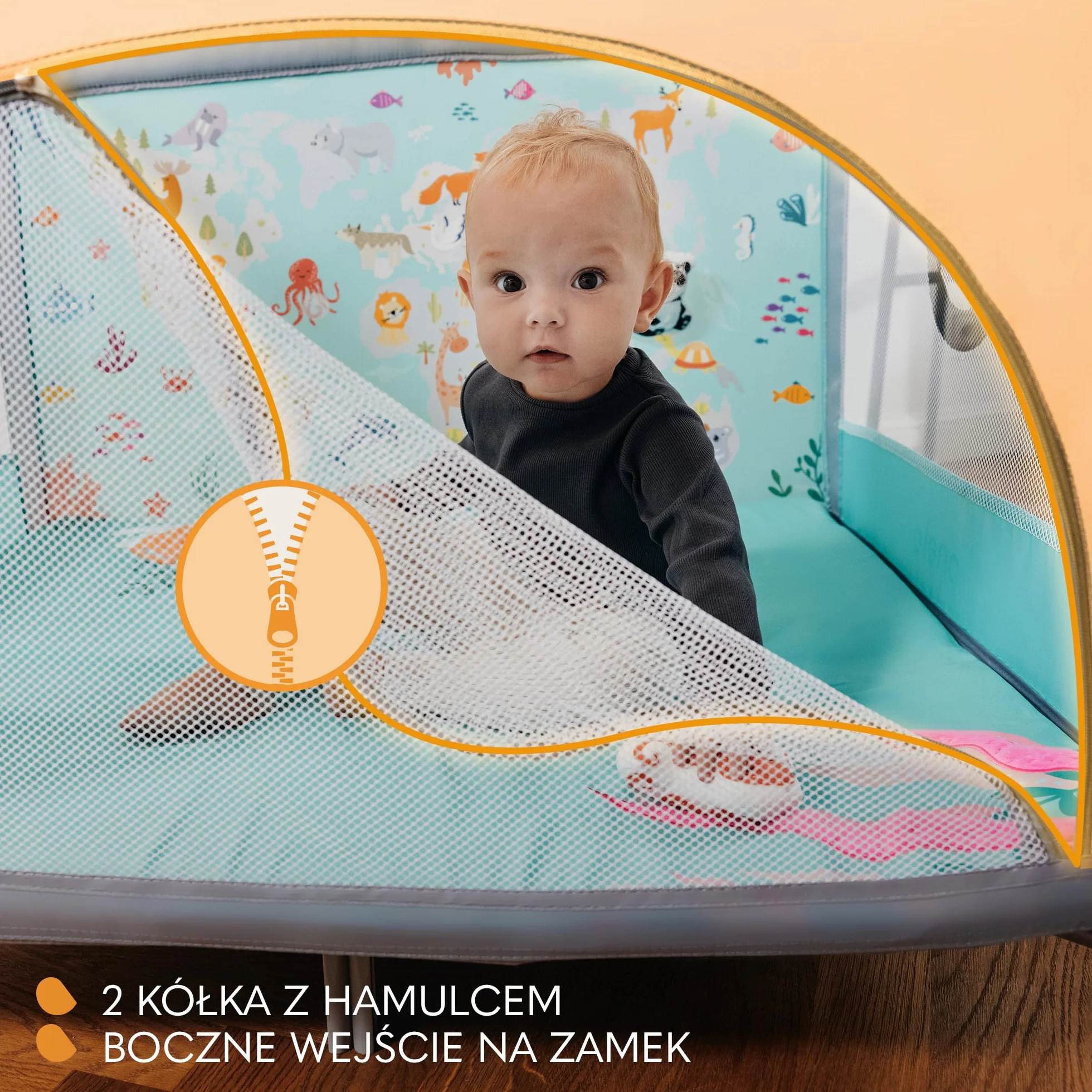 LIONELO MILLE Łóżeczko 2 w 1 Turystyczne Kojec dziecięcy 100x100cm do 15 kg 0-36 miesięcy