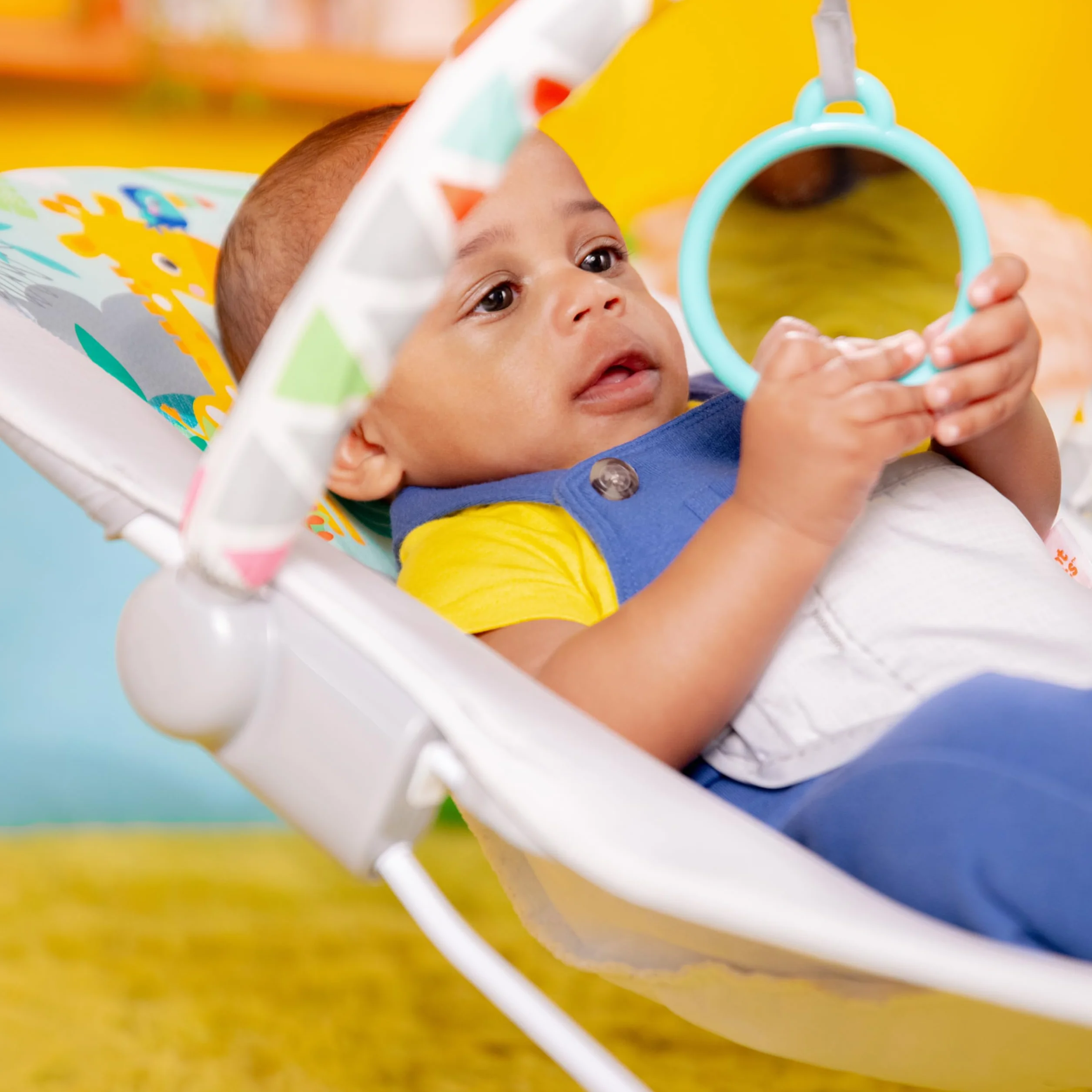 Bright Starts Łopatka dla niemowląt Safari Fun poduszka do siedzenia antypoślizgowa