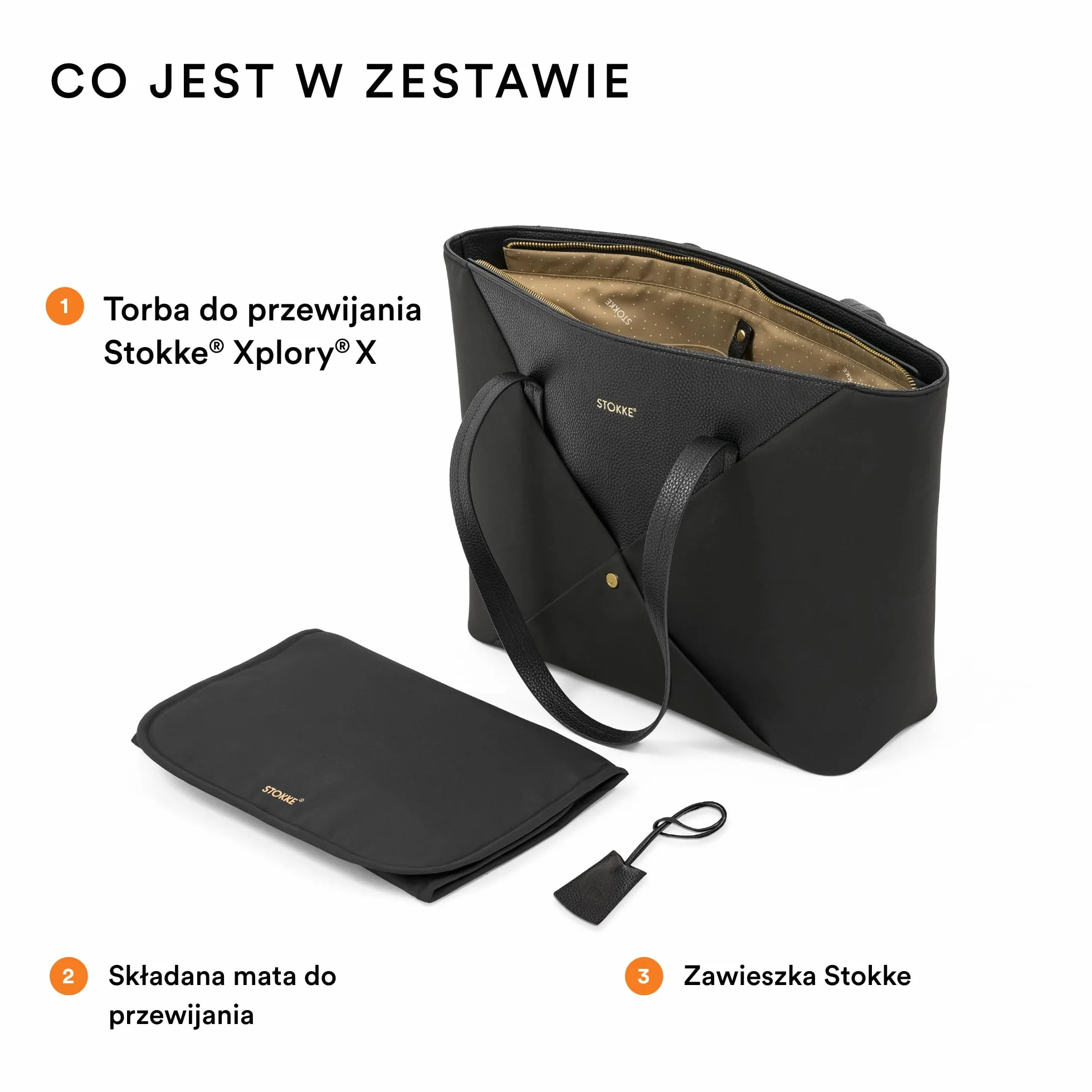 Stokke Xplory X torba do przewijania, może służyć jako torba na ramię lub plecak, zawiera składaną matę do przewijania i torbę, UPF 50+, wodoodporna, łatwa do czyszczenia