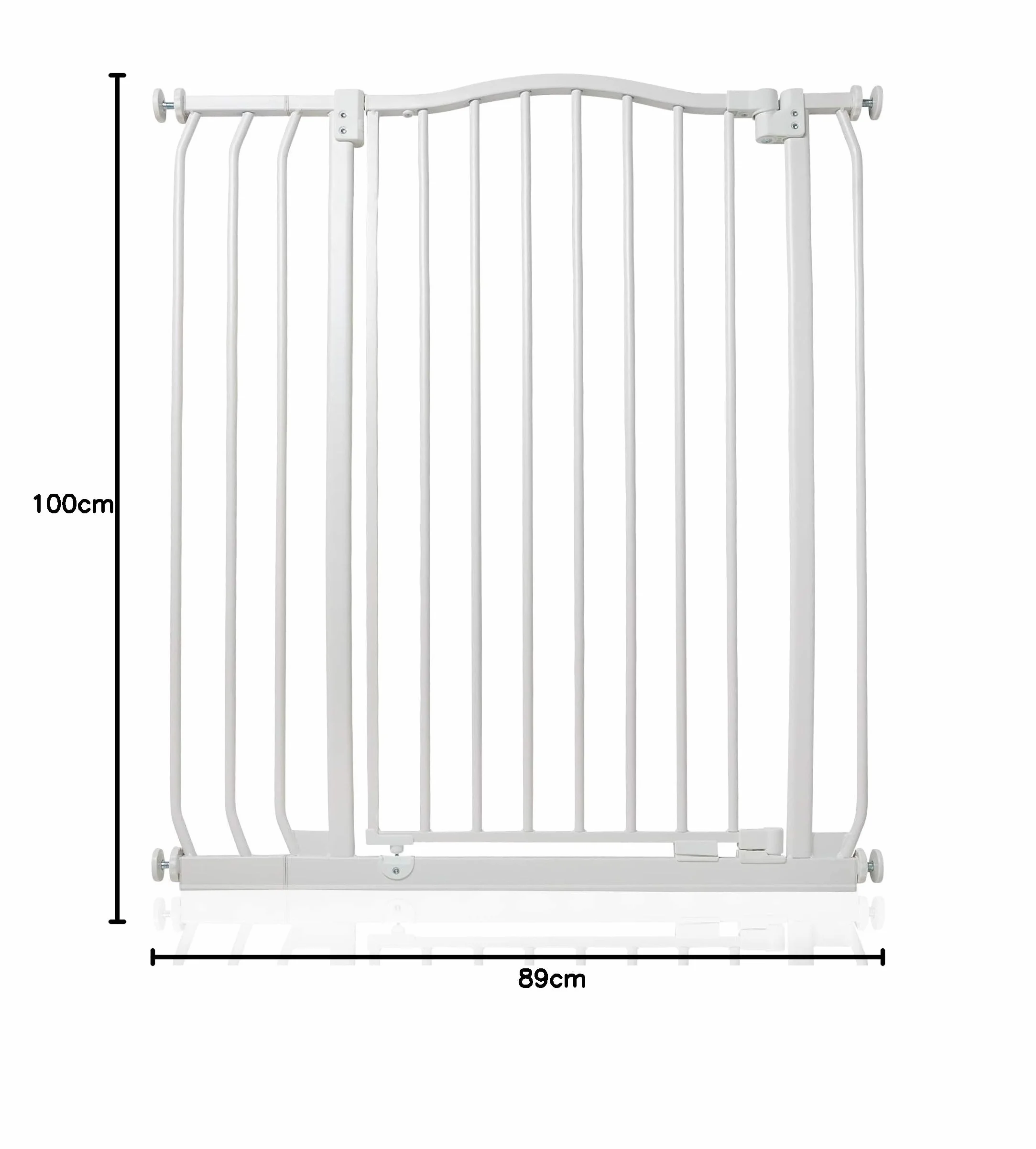 Bettacare Extra Tall Curved Top Bramka dla Psa 80-89cm Matowy Biały 100cm Naciskowa