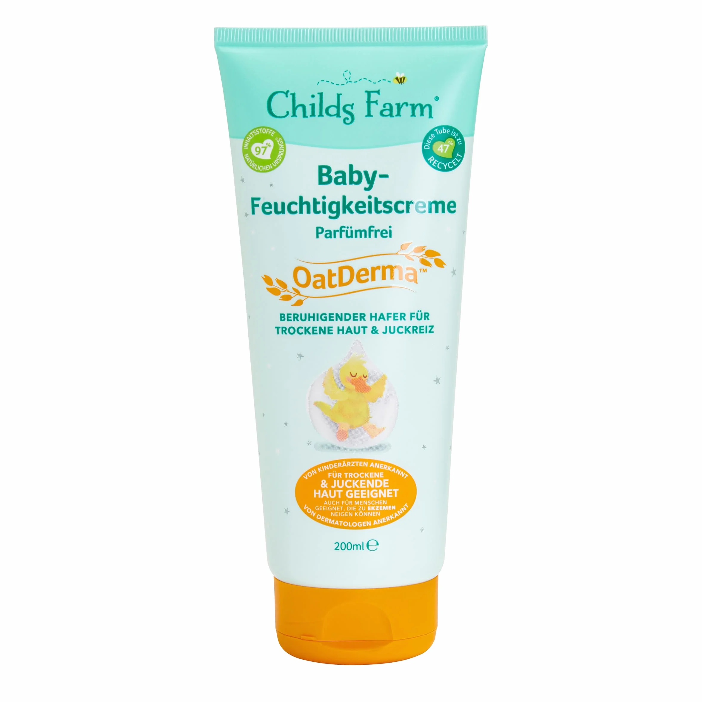 Childs Farm OatDerma krem nawilżający dla niemowląt 200 ml, bez perfum | Kojący balsam do pielęgnacji skóry, do wrażliwej lub skłonnej do egzemy skóry niemowląt i dzieci. Również dla noworodków.