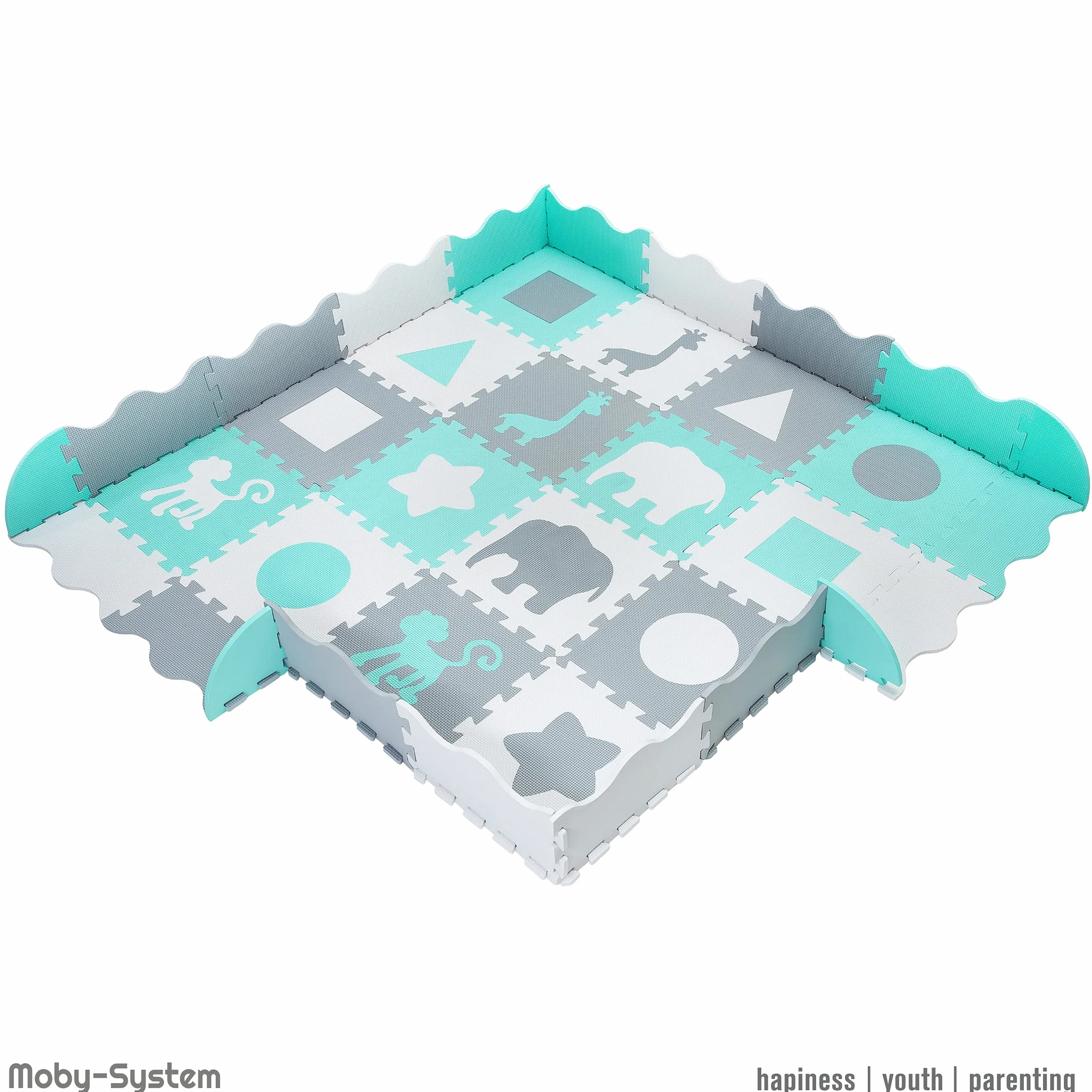 Mata dla Niemowląt 150x150 cm Duża Mata do Zabawy Puzzle Mat Edukacyjna Bezwonna