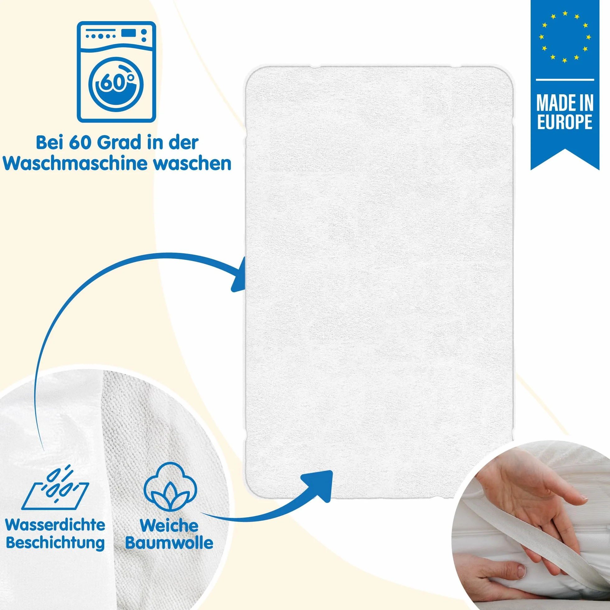 Ochraniacz na materac wodoodporny ochraniacz na materac dziecięcy dla dziecka z nakładką na materac - 100 x 50 cm prześcieradło chroniące przed wilgocią wodoodporny ochraniacz na materac