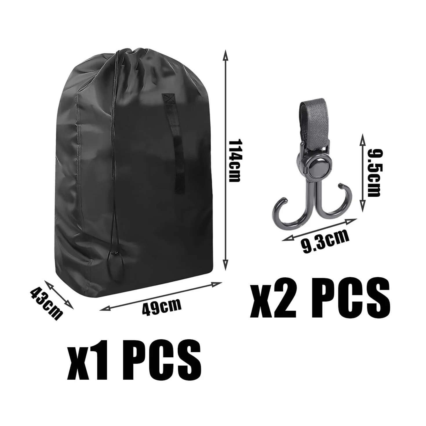 Torba Podróżna do Wózka Dziecięcego 114 x 49 x 43 cm Czarna