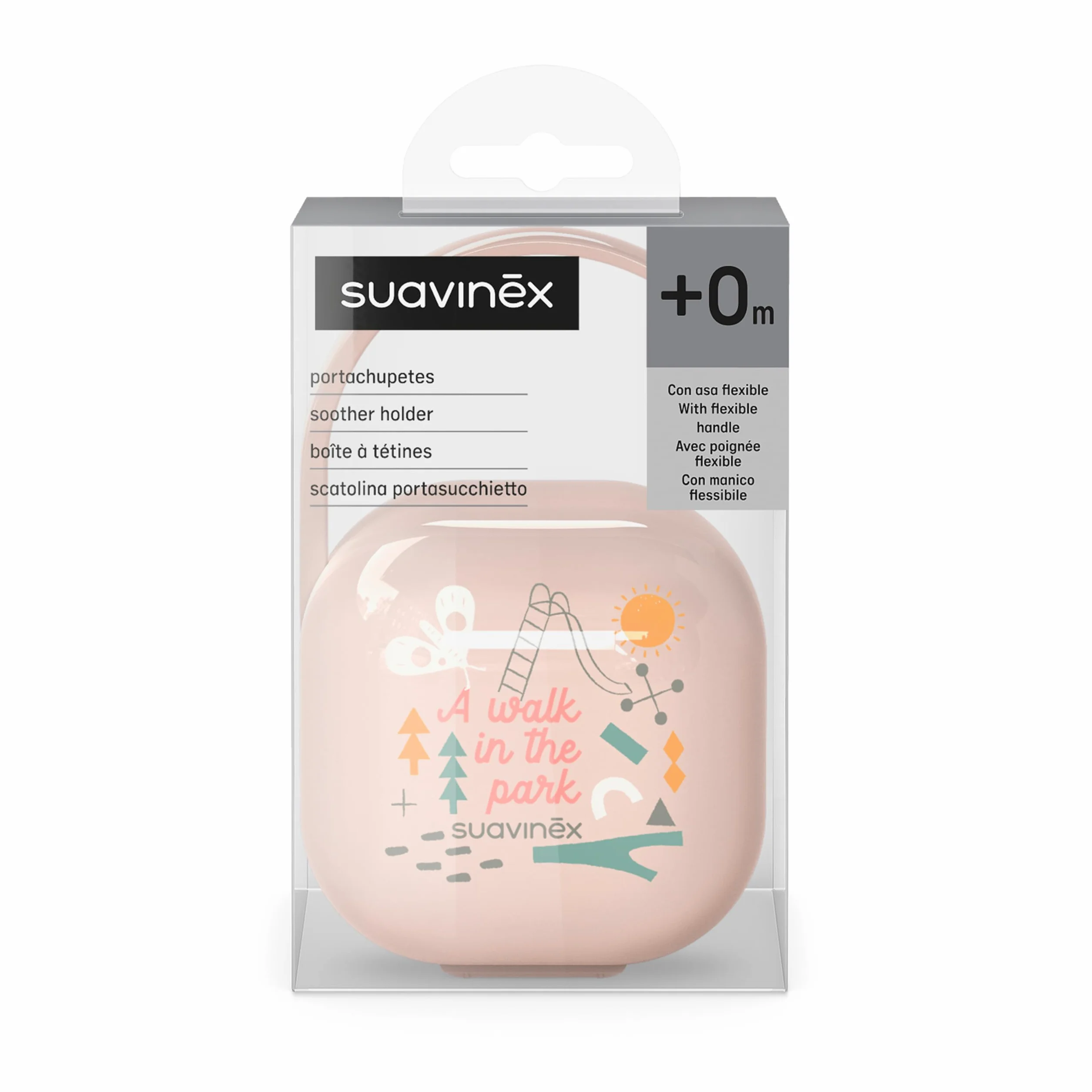 Soft inex, uchwyt na smoczek dla dzieci, do noszenia 2 smoczki, pudełko na smoczki, etui na smoczki, z elastycznym uchwytem do wieszania na torbę, wózek lub łóżeczko, 0 miesięcy Walk Nude