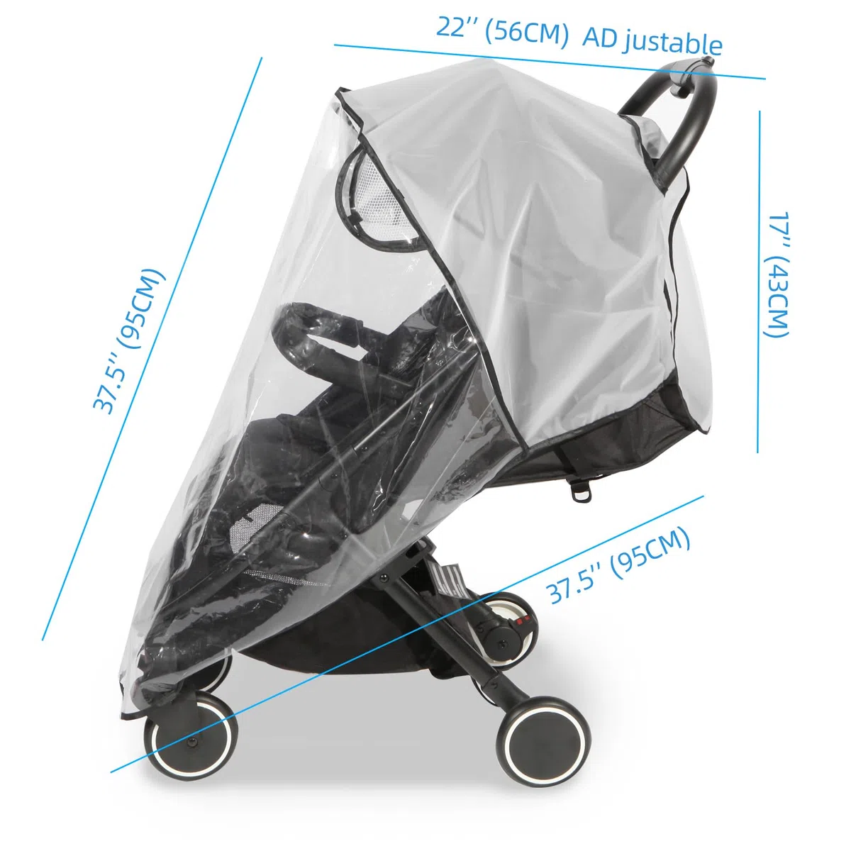 Universal Rain Cover for Pushchair,Pram Rain Cover,Rain Cover for Pram,Travel Weather Shield for Windproof, Waterproof, Protect from Sun Dust Snow