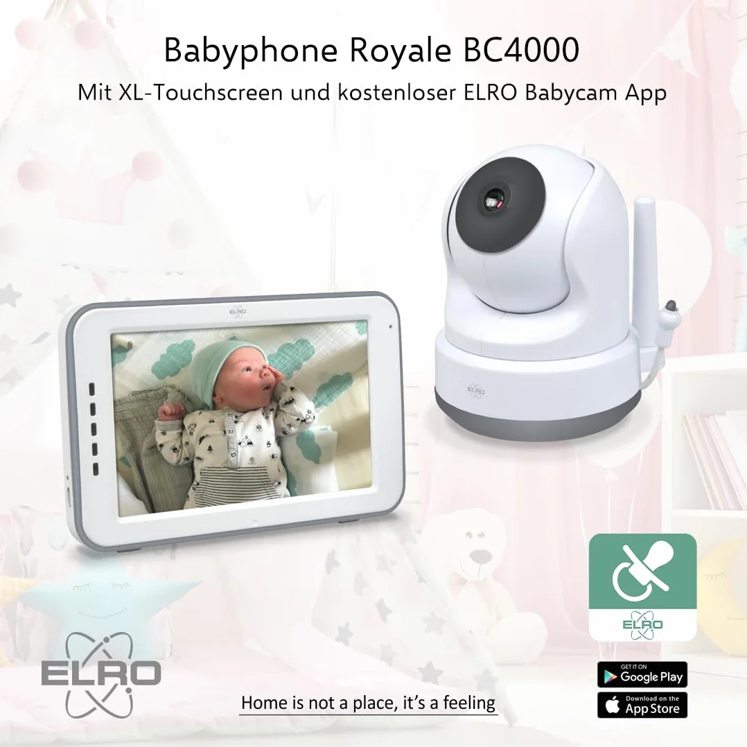 ELRO BC4000 Baby Monitor Royale Full HD niania elektroniczna z ekranem dotykowym 12,7 cm
