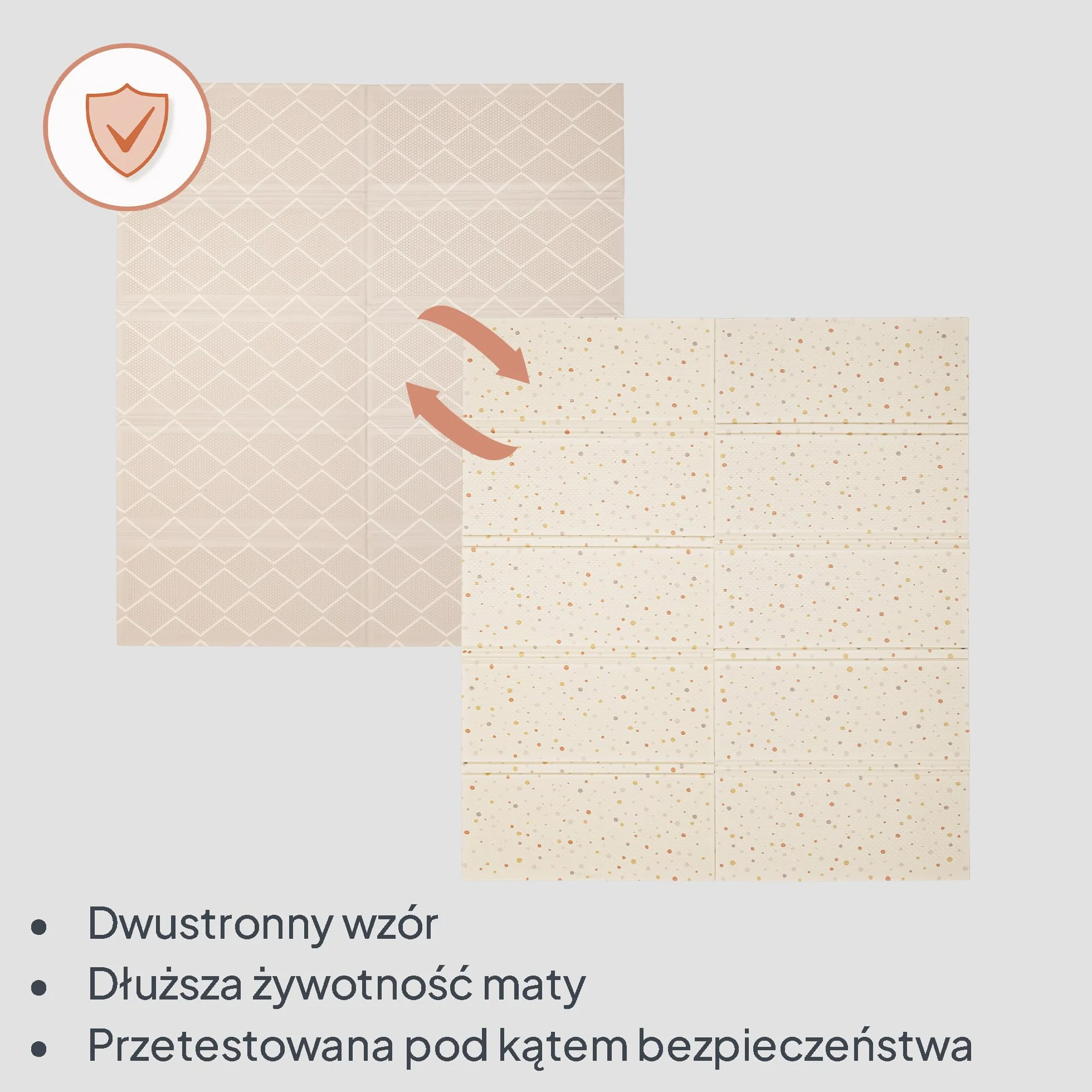 Lionelo Zora XPE mata do raczkowania dla niemowląt 180 x 201 x 1,5 cm, bardzo gruba, bez substancji szkodliwych, antypoślizgowa, dwustronna, z torbą do przenoszenia