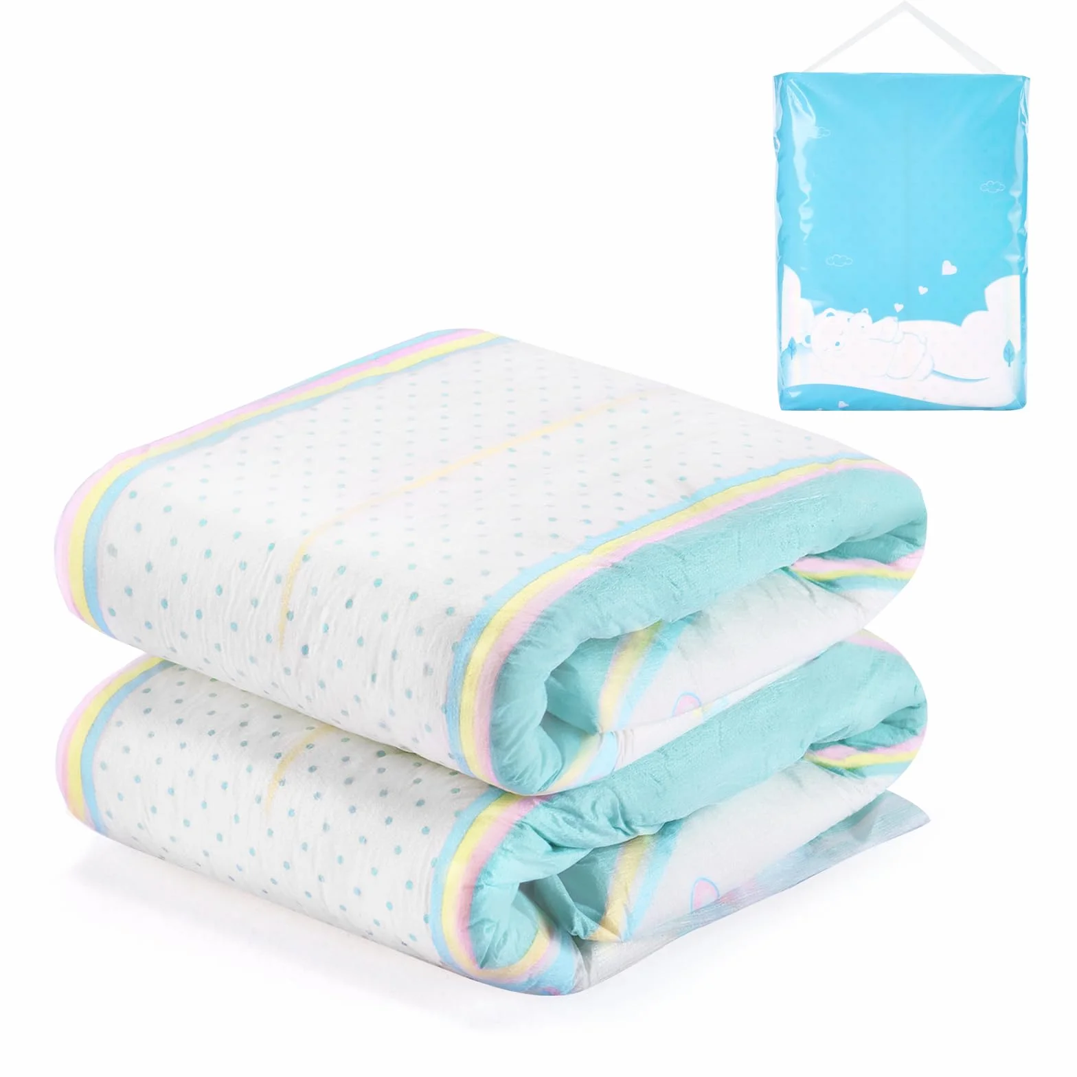 LittleForBig Regulowane zapięcie na rzepy pieluchy dla dorosłych 2 sztuki Baby Parade duże 91-121 cm NIEBIESKI