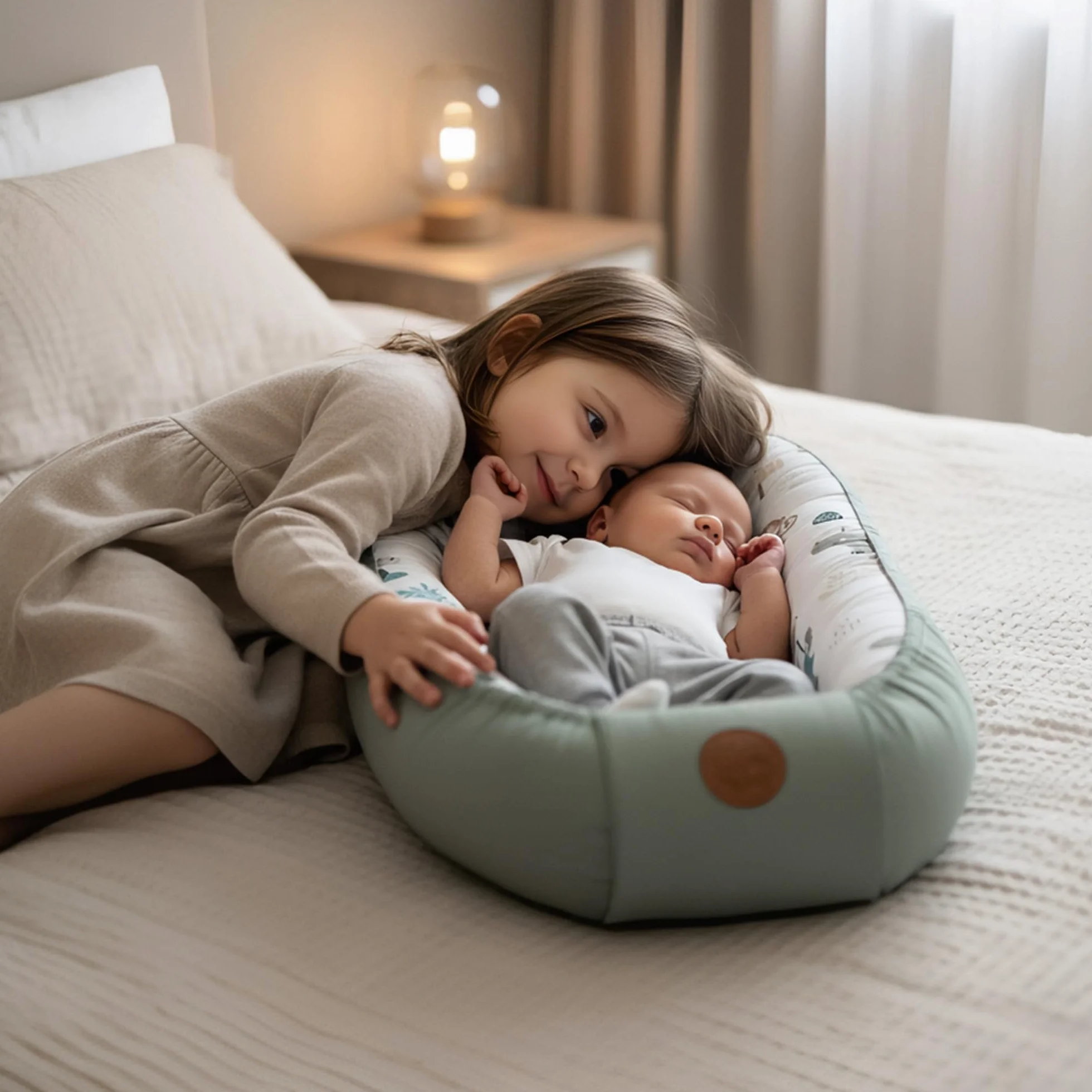 Babynest kokon noworodka 90x50 cm bawełniany ręcznie wykonany