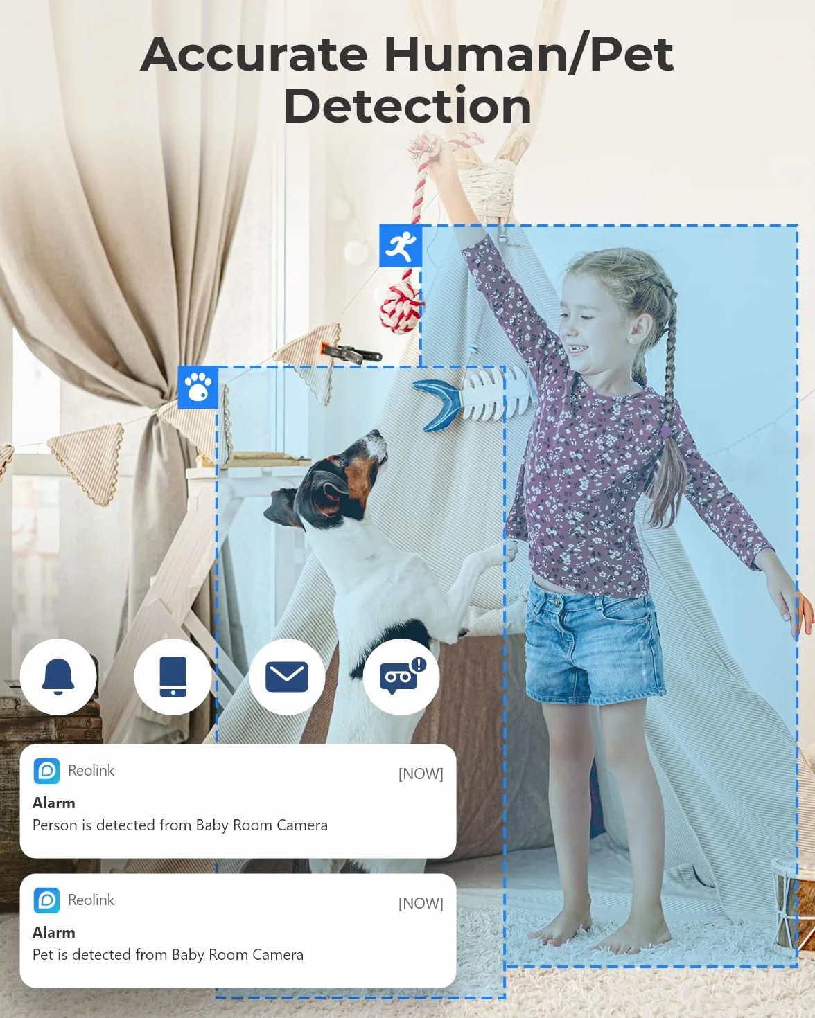 Reolink 3MP WiFi Wewnętrzna Kamera Bezpieczeństwa, 2.4GHz WiFi CCTV Kamera dla Starszego Dziecka, Monitor Zwierzaka z Pochyleniem Pan/Wizja Nocna / 2-Drożny Dźwięk/Wykrywaniem Ruchu, E1 Czarny