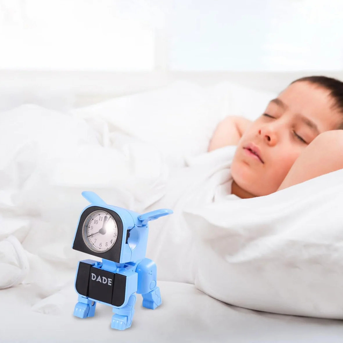 Zegar Alarmowy Kształcie Robota Dla Wielofunkcyjny Elektroniczny Zegar Dekoracyjny Do Pokoju Niebieski Piesek