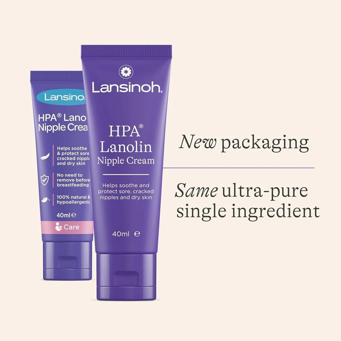 Lansinoh HPA Lanolin Nipple Cream for sore nipple & cracked skin, 100% natural single ingredient, breastfeeding essential, tasteless, odourless, hospital bag, moisturising, 40ml