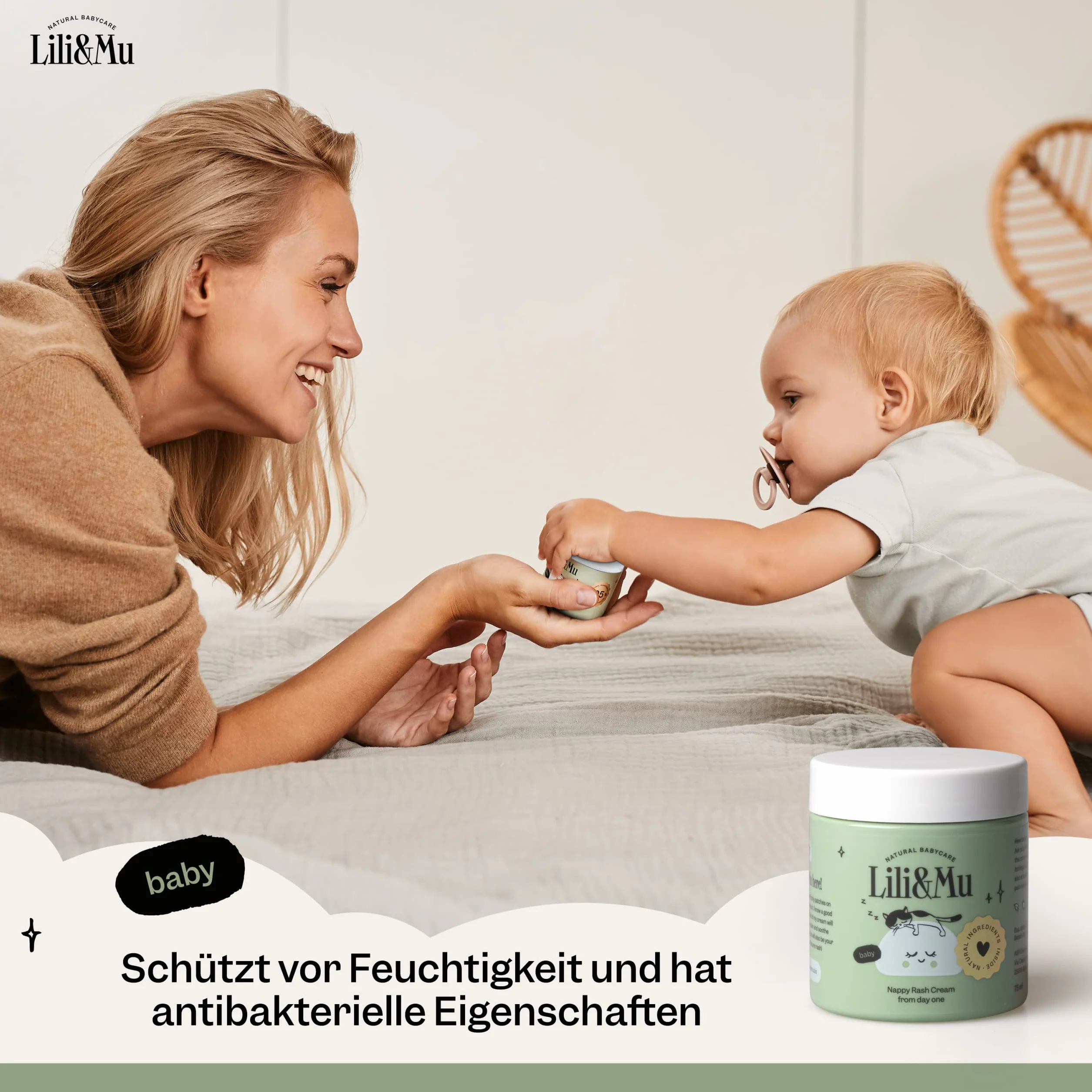 Lili&Mu krem ochronny na rany dla niemowląt | krem z pantenolem i masłem shea | nawilżający i ochronny krem dla niemowląt do skóry wrażliwej | naturalny kosmetyk dla niemowląt | krem 75 ml