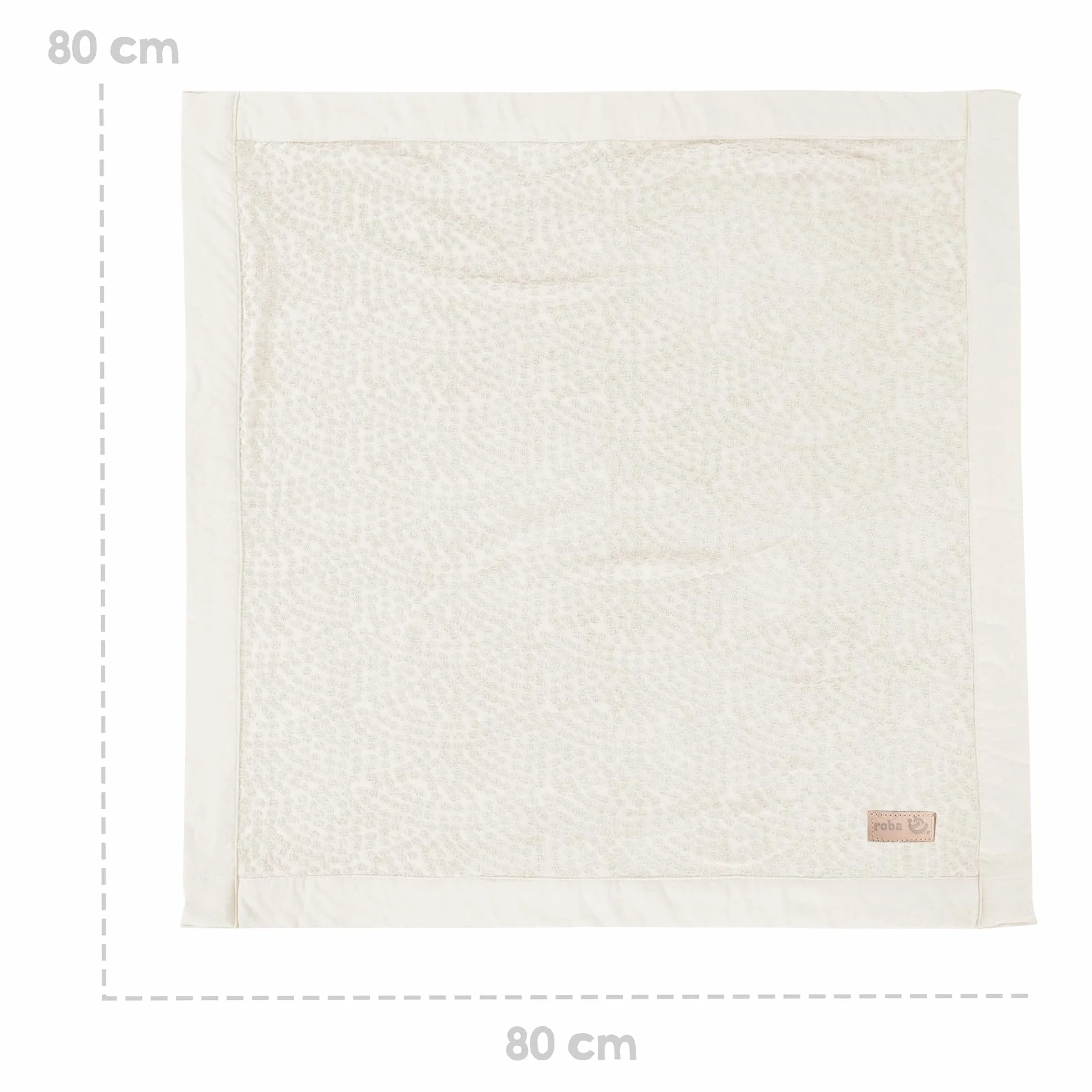roba Kocyk dziecięcy Seashells Oyster 80 x 80 cm – przytulny koc z bawełny ekologicznej – certyfikat GOTS & Oeko-Tex 100 – motyw kropek Terry Dots – biały